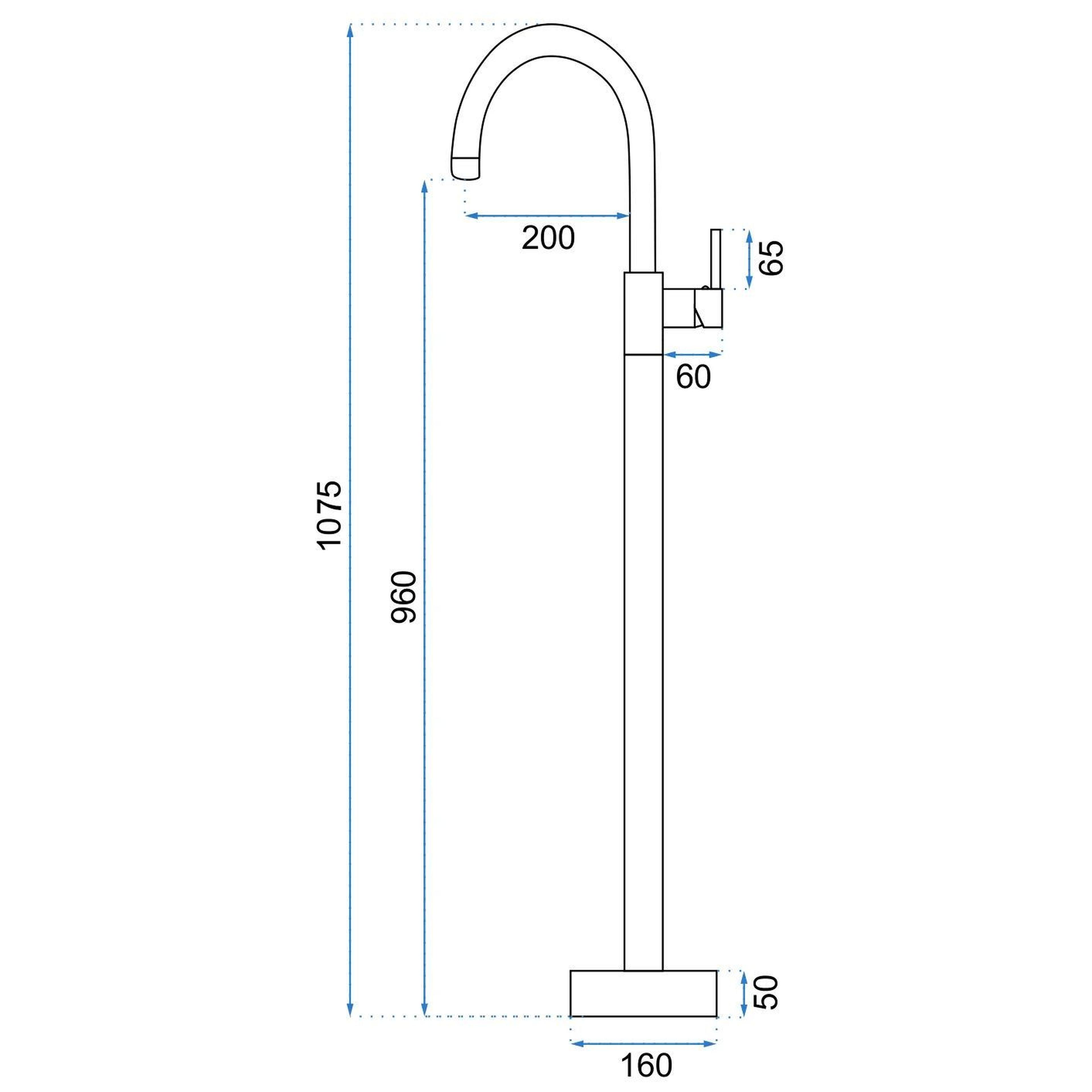 Floor-Standing Washbasin Faucet Rea Lungo Brush Brown