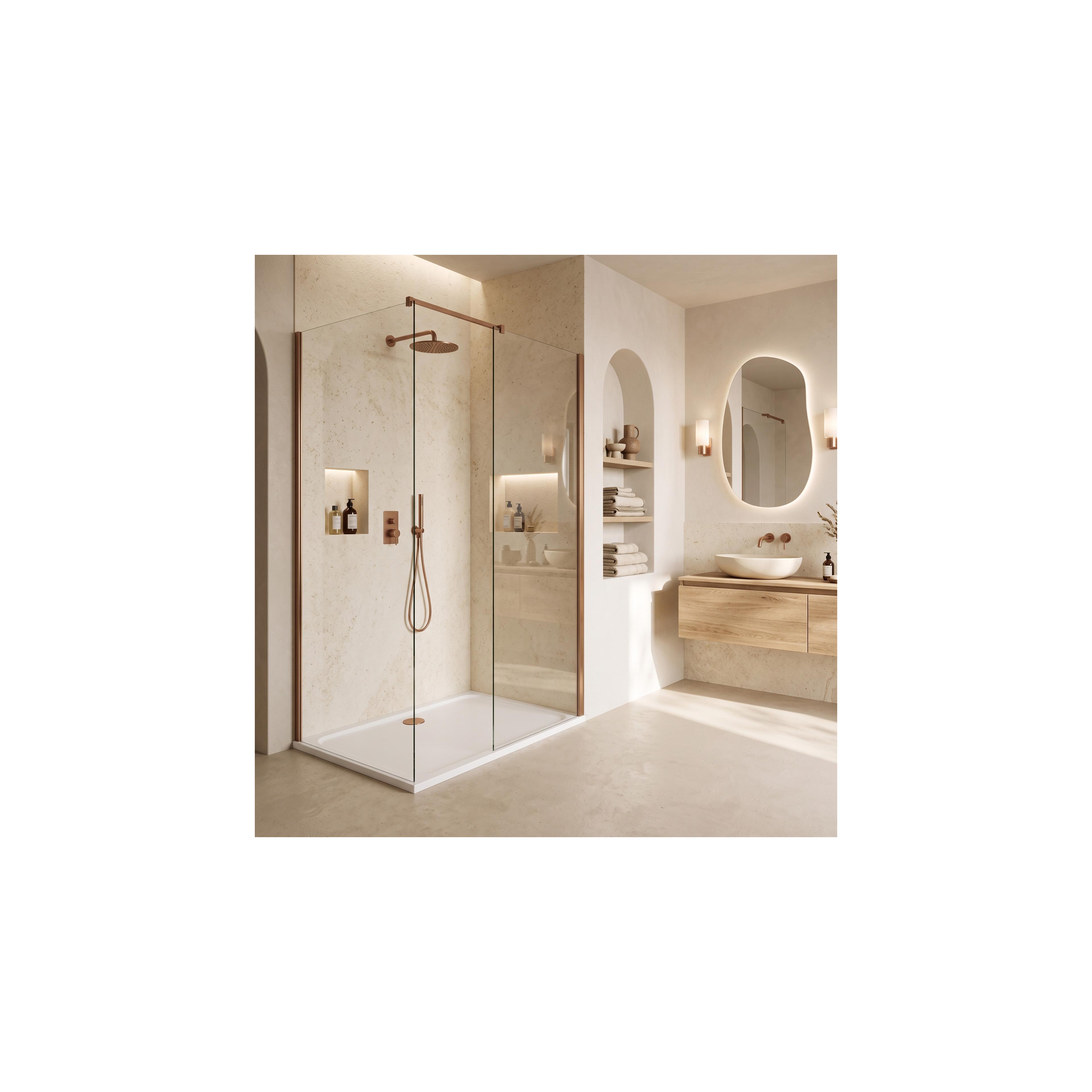 Akrylbrost dusch Rea Belmond vit 90x120 Brush Copper