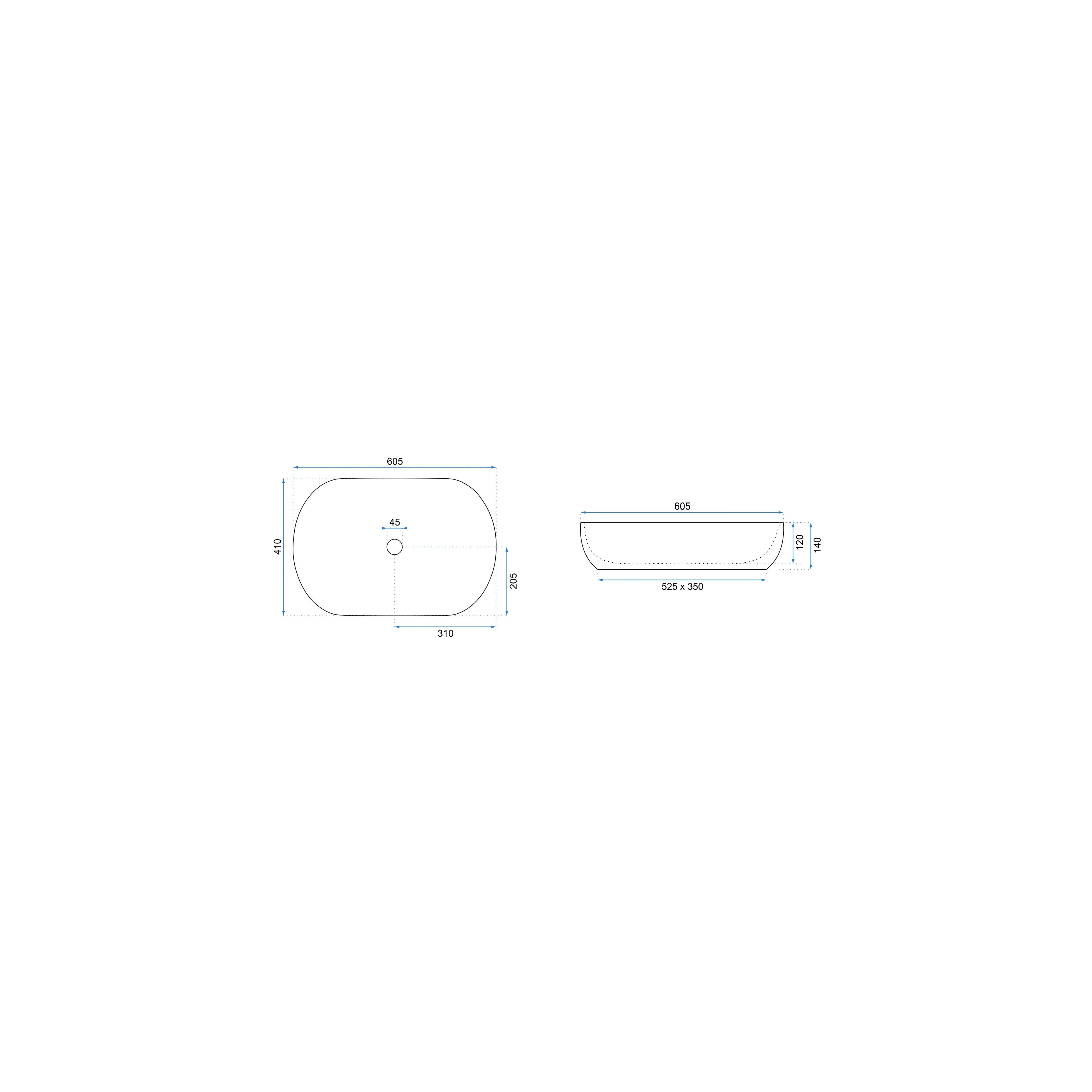 Lavoar pe blat Rea CLEO 61 WHITE MATT