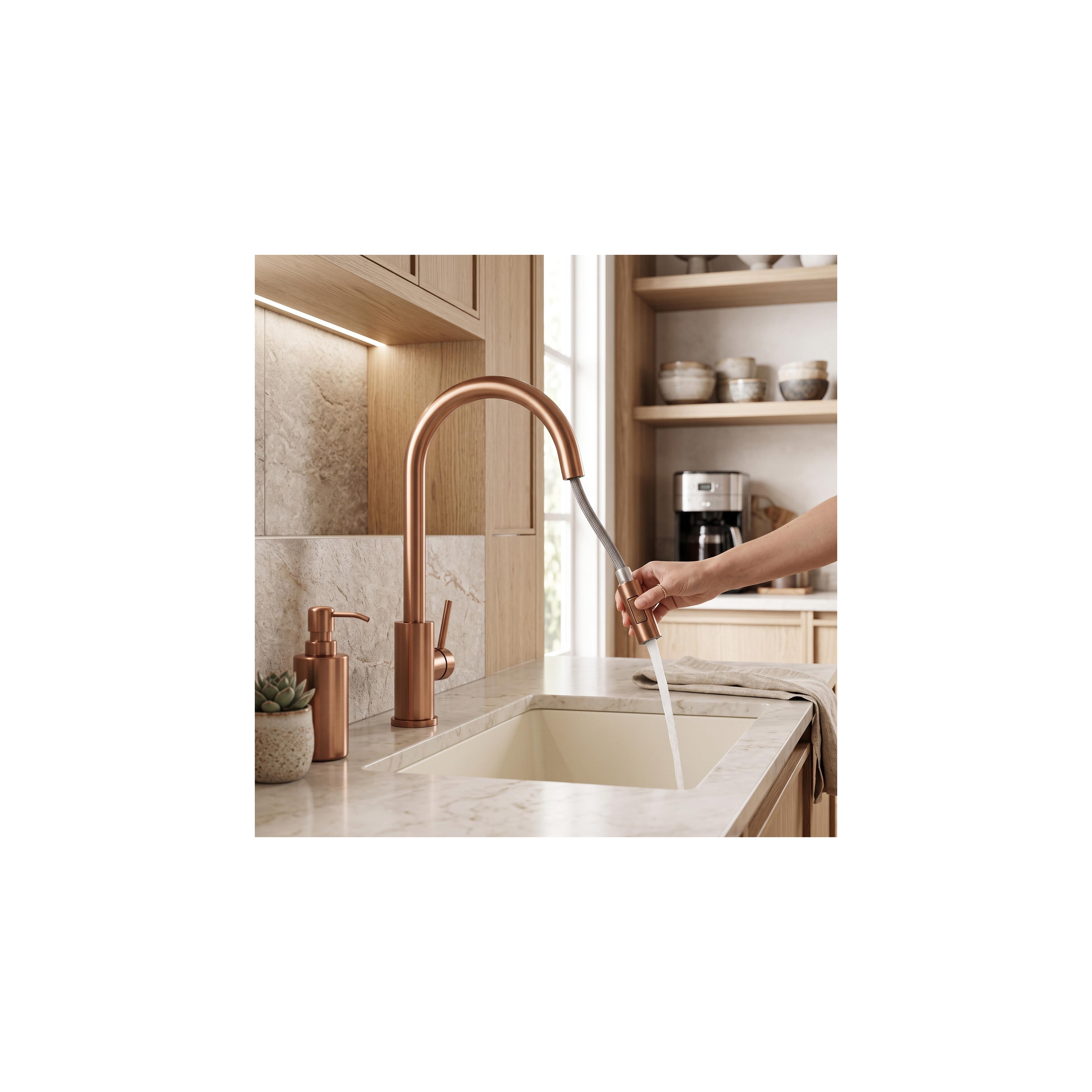 Luftauslass mit Perlator für Küchenarmatur REA Fresh Brush Copper