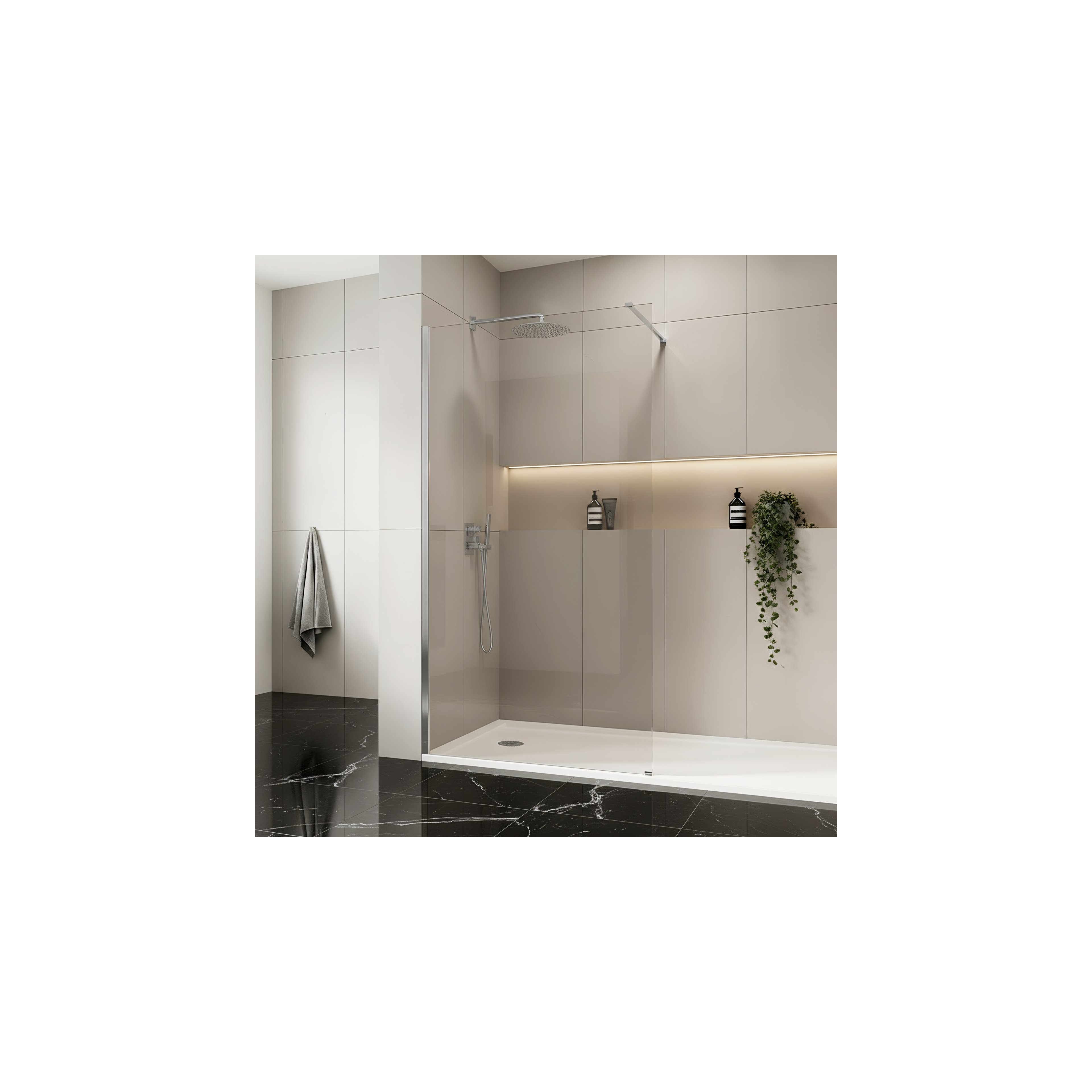 Paroi de douche Rea Flexi Transparent / Chrome 140