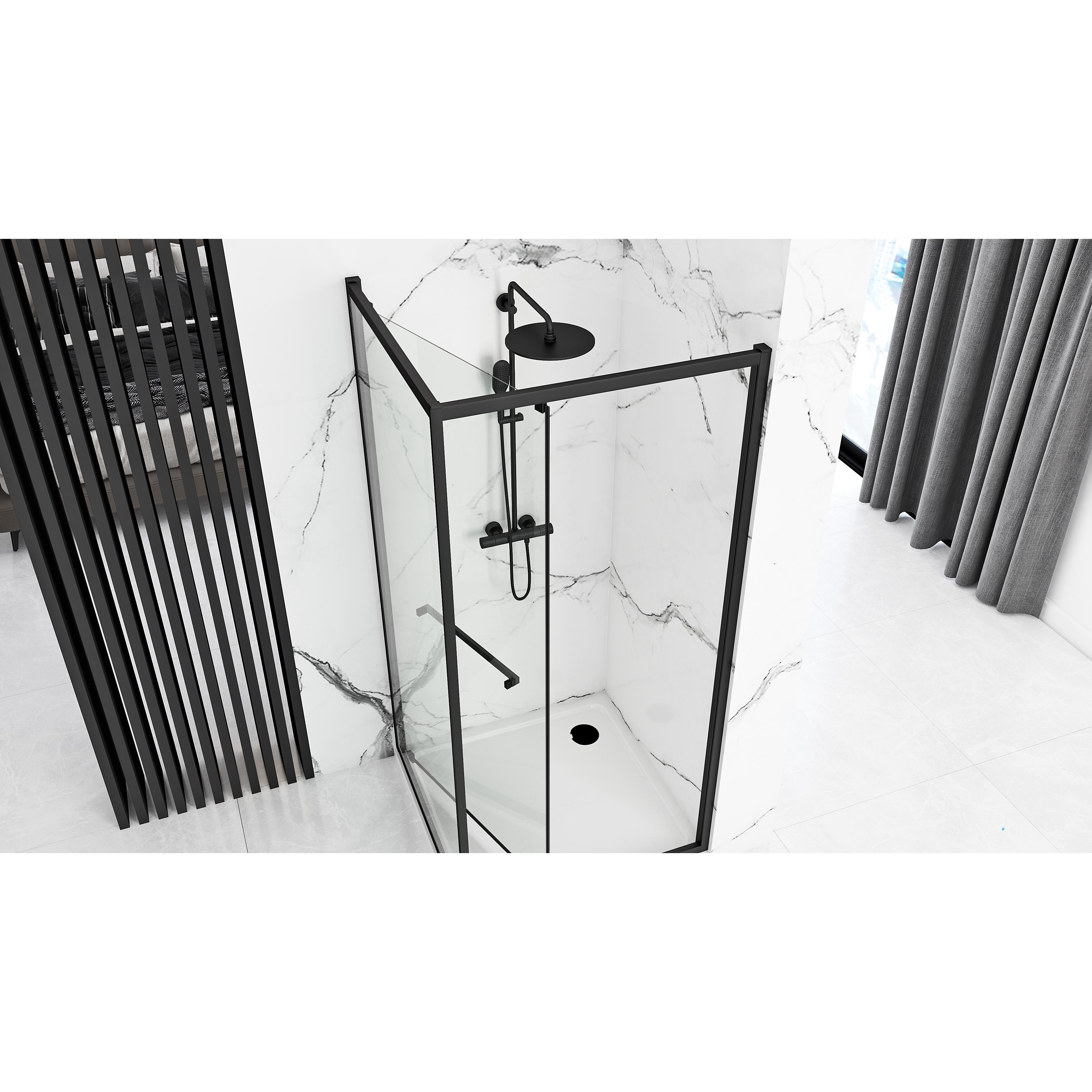 Душевая кабина Rea Space In Black 80x100