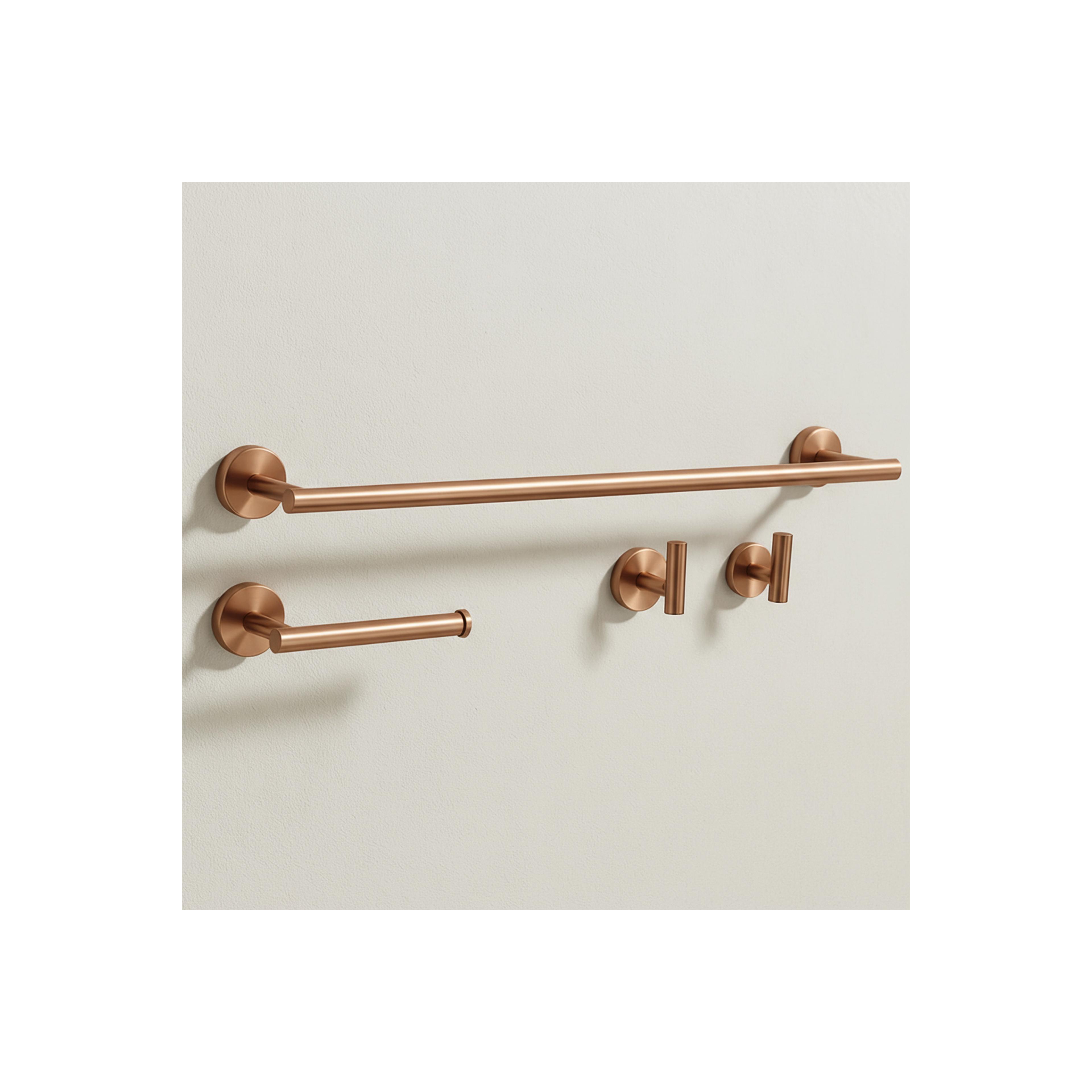 Badezimmer-Accessoire-Set Ari Brush Copper 4-teilig