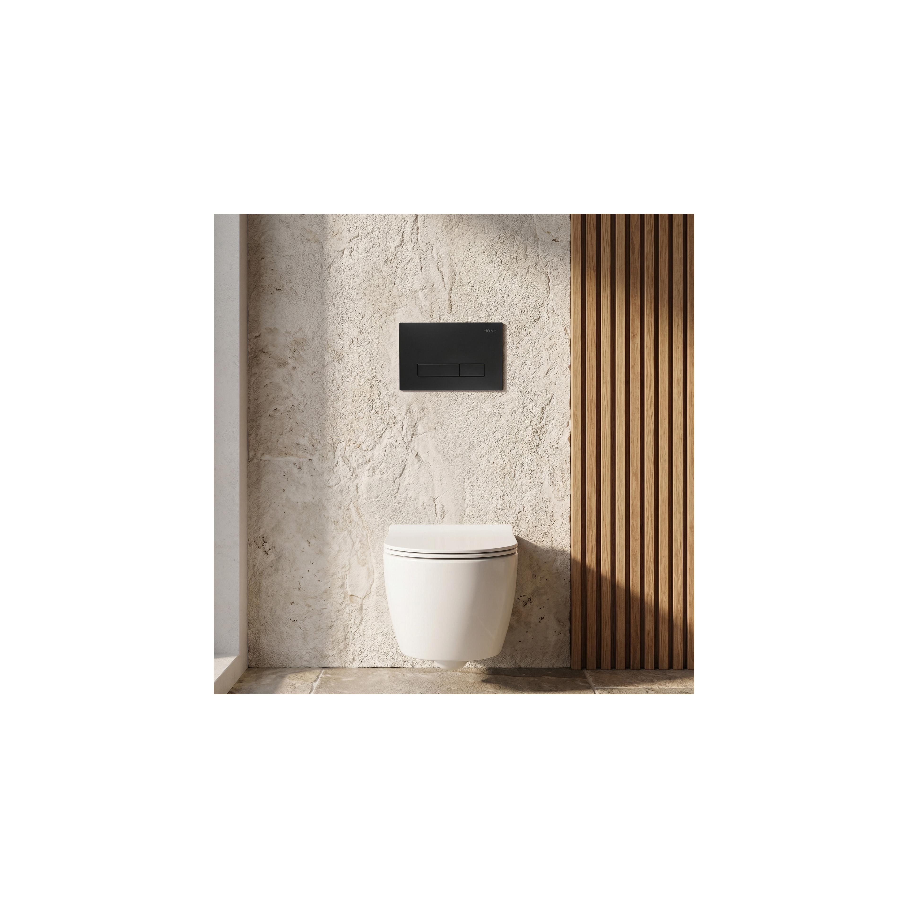 Gestell Unterputz-Set Slim 024N für WC-Becken mit HD-Taste Schwarz