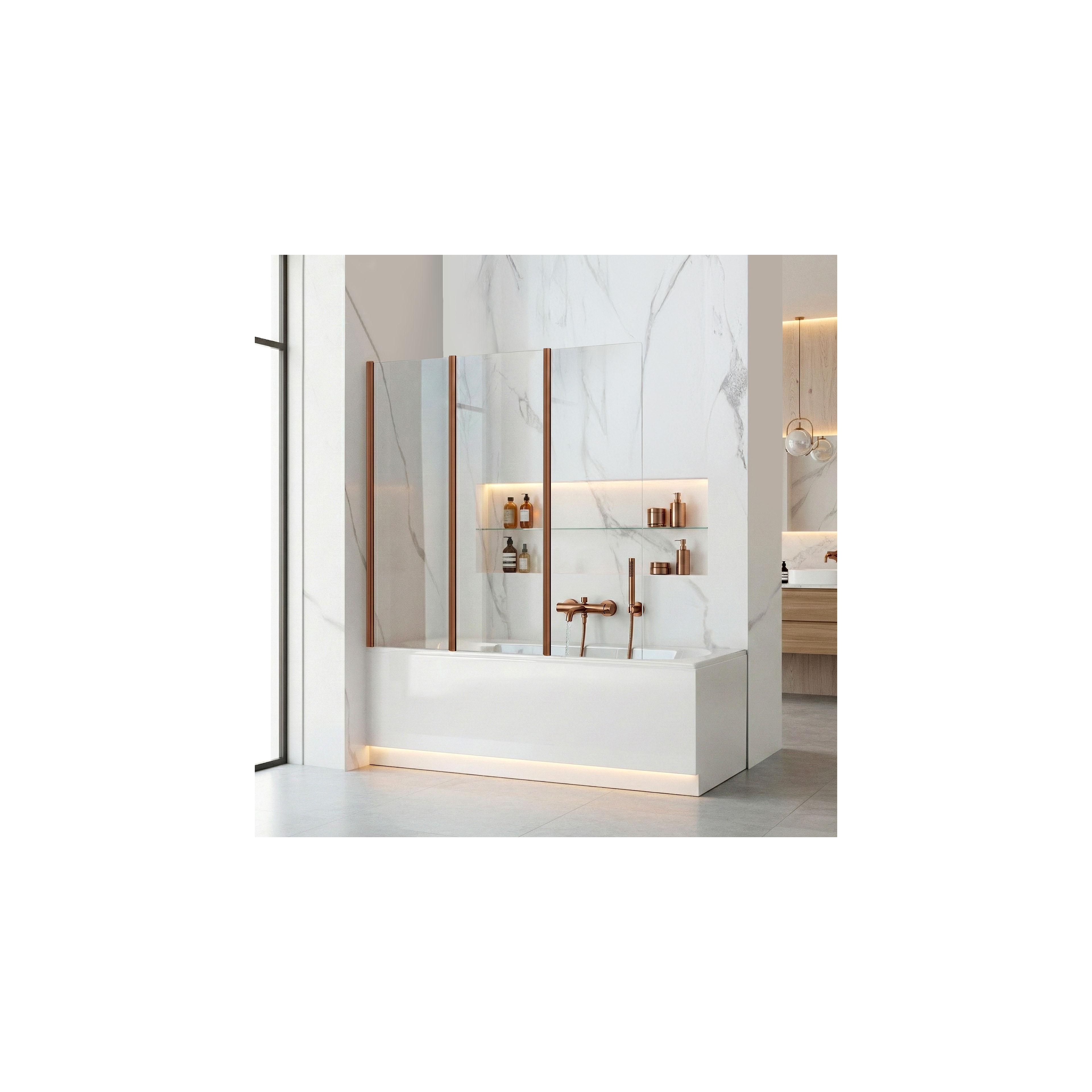 Pare-baignoire pliant Rea Agat-3 120 Brush Copper