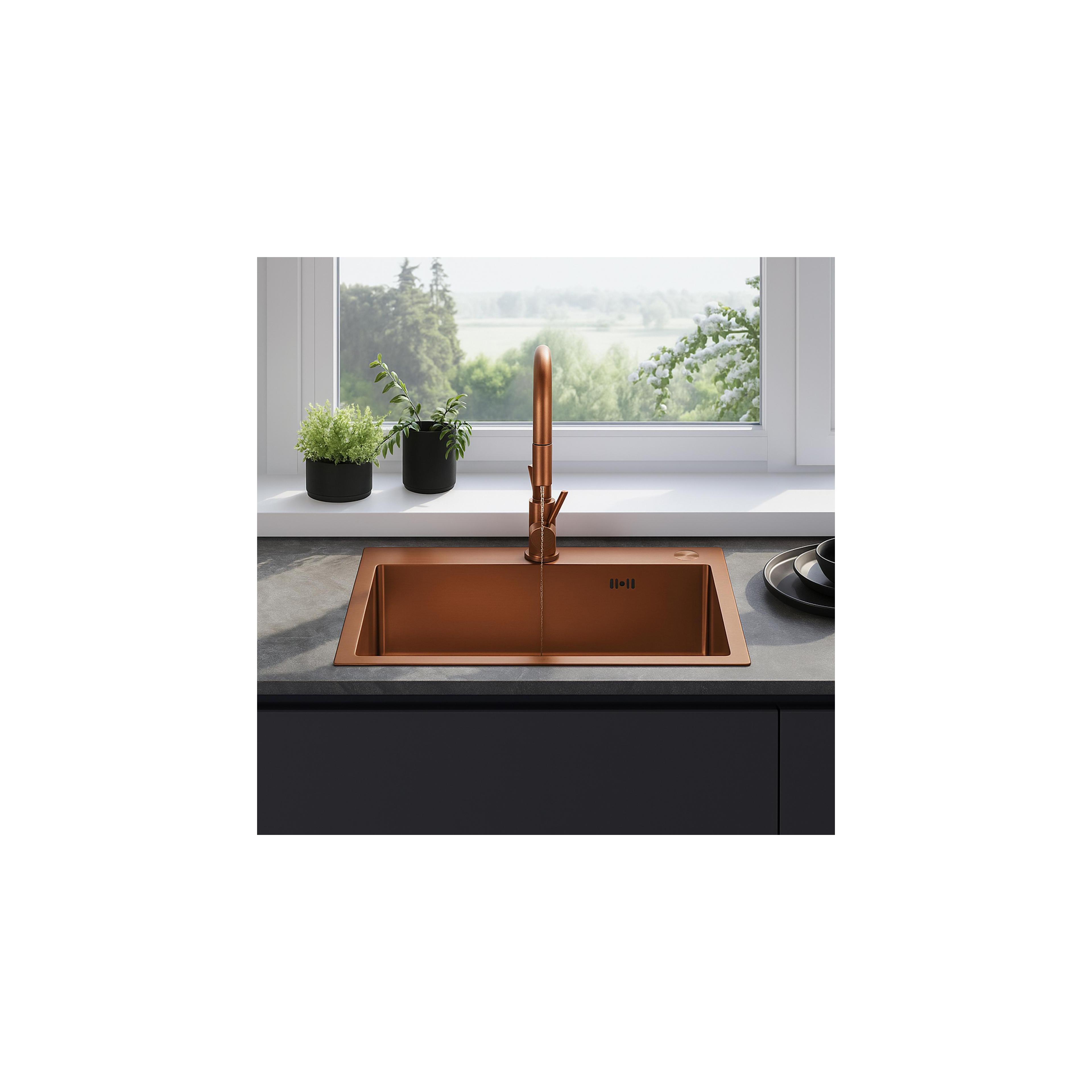 Edelstahlspüle Liam BRUSH COPPER