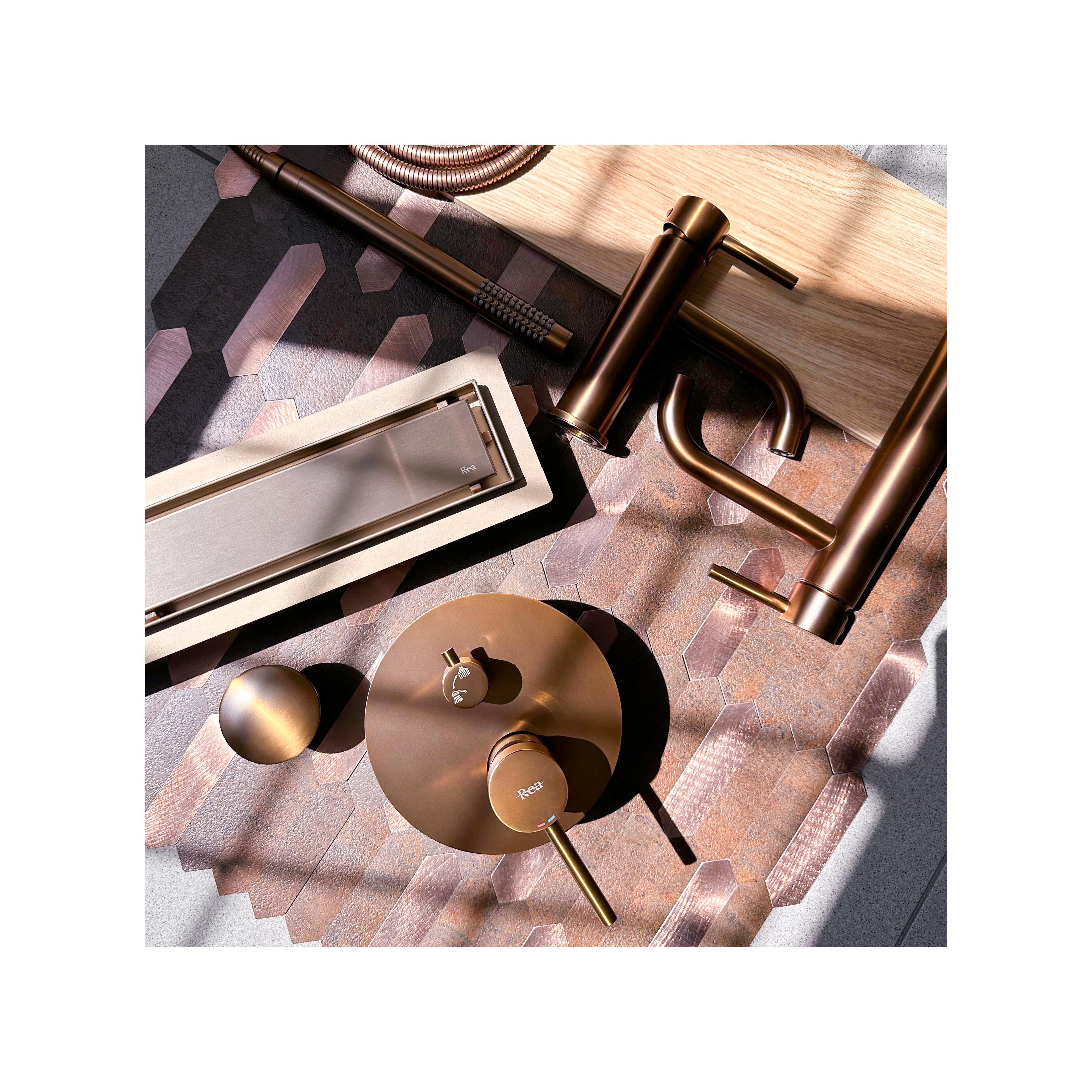 Scarico lineare REA Neox pro Brush Copper 100