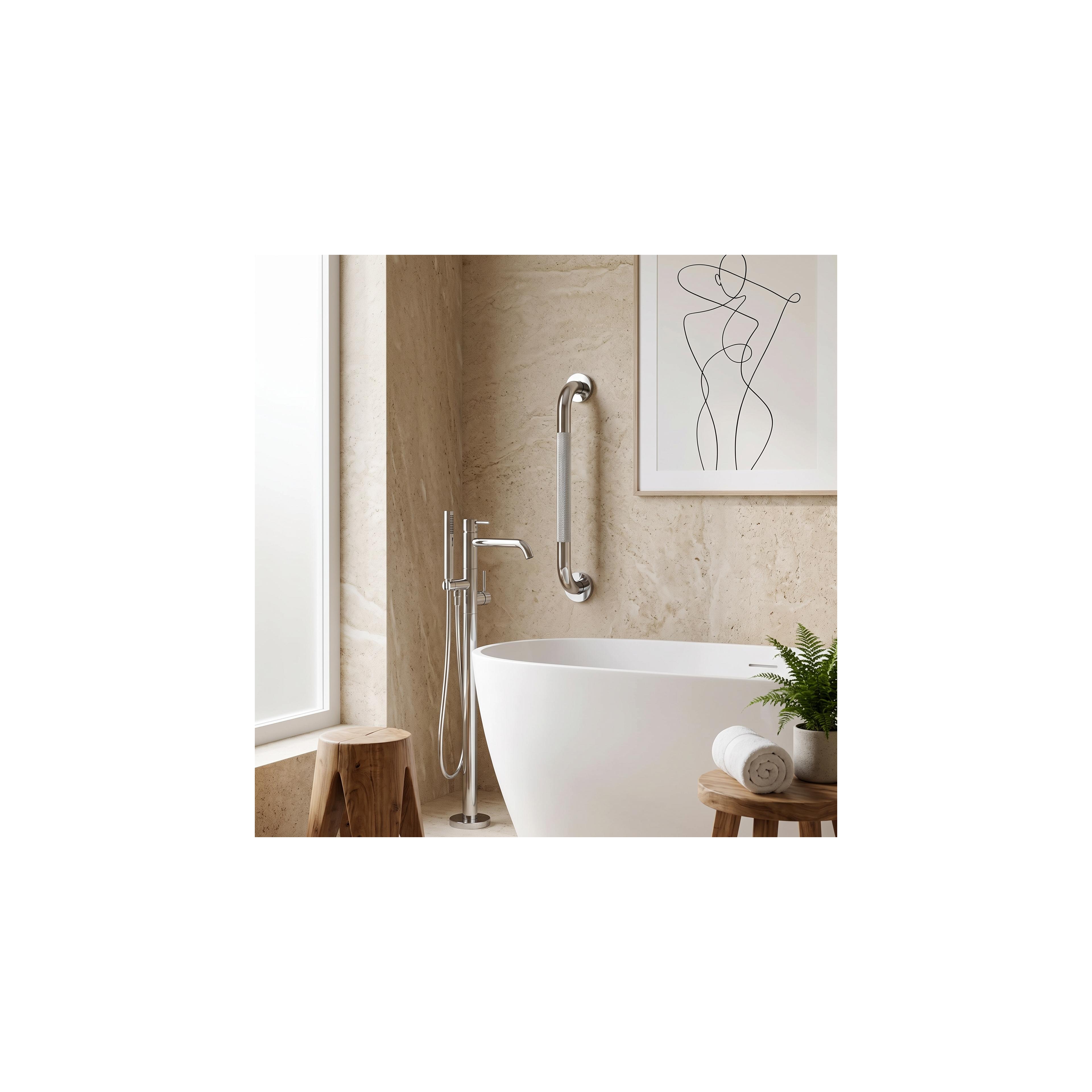Anti-slip bathroom grab bar 104 Chrome