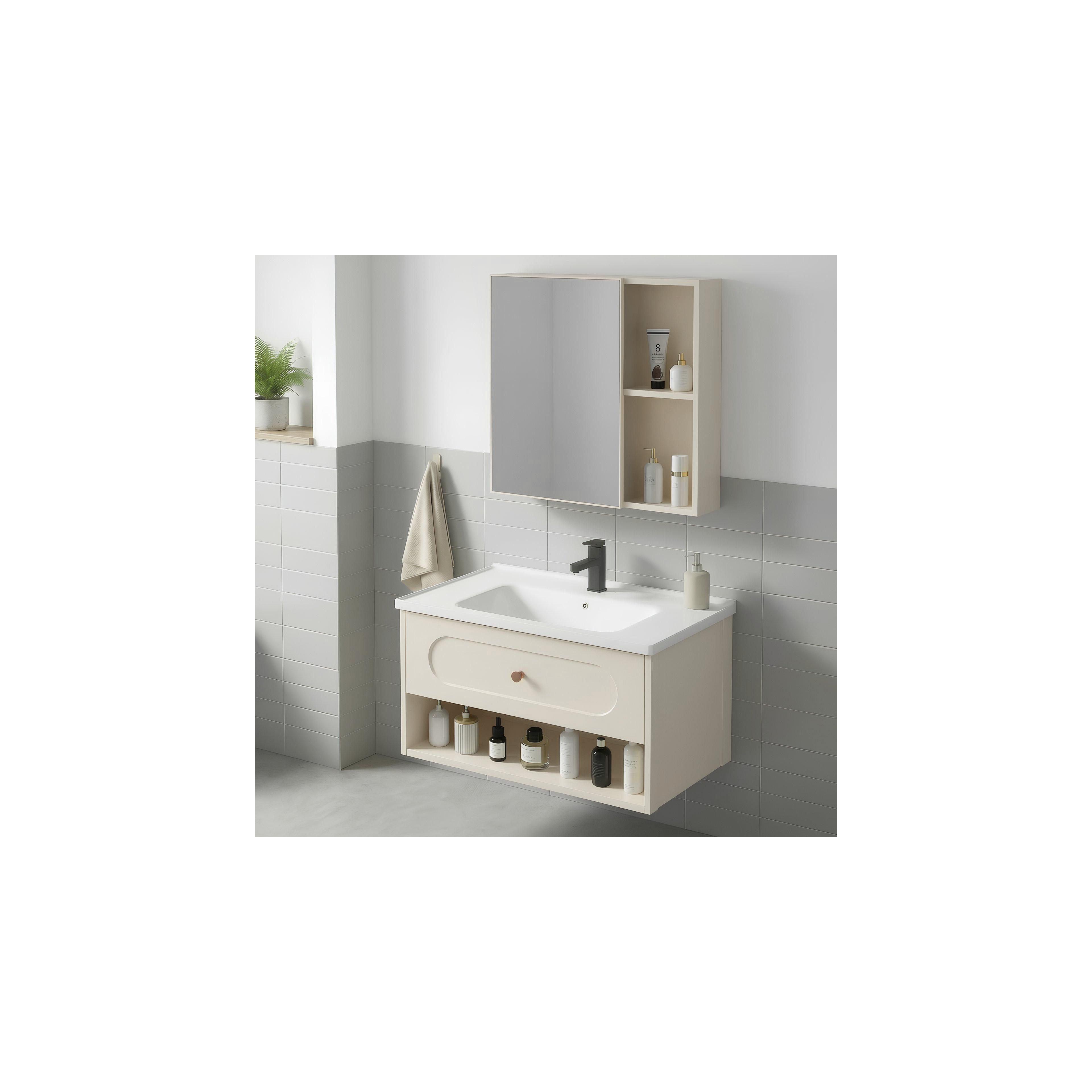 Комплект мебели за баня с мивка River 60cm Creme
