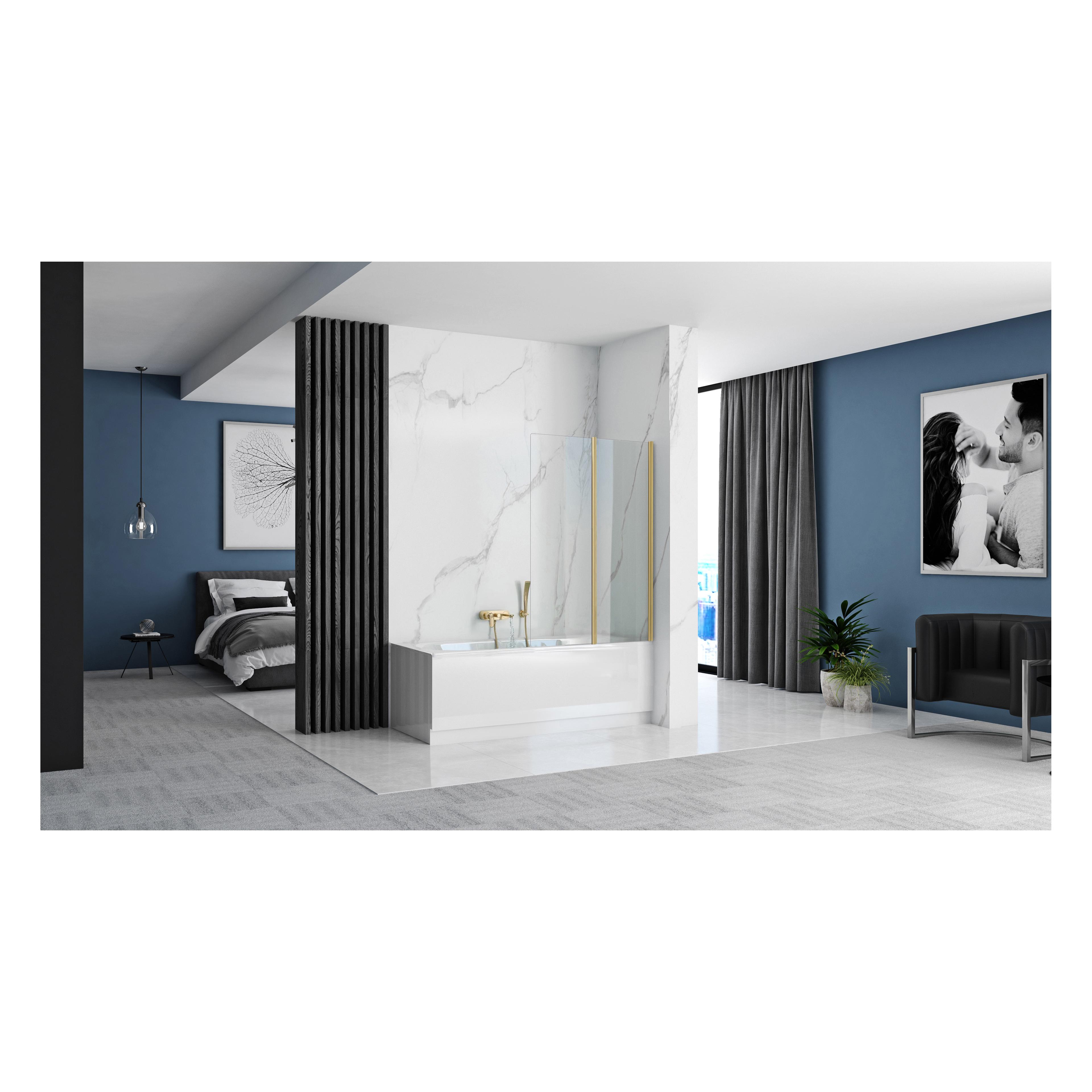 bathtub screen Rea Agat-2 100 BRUSH GOLD