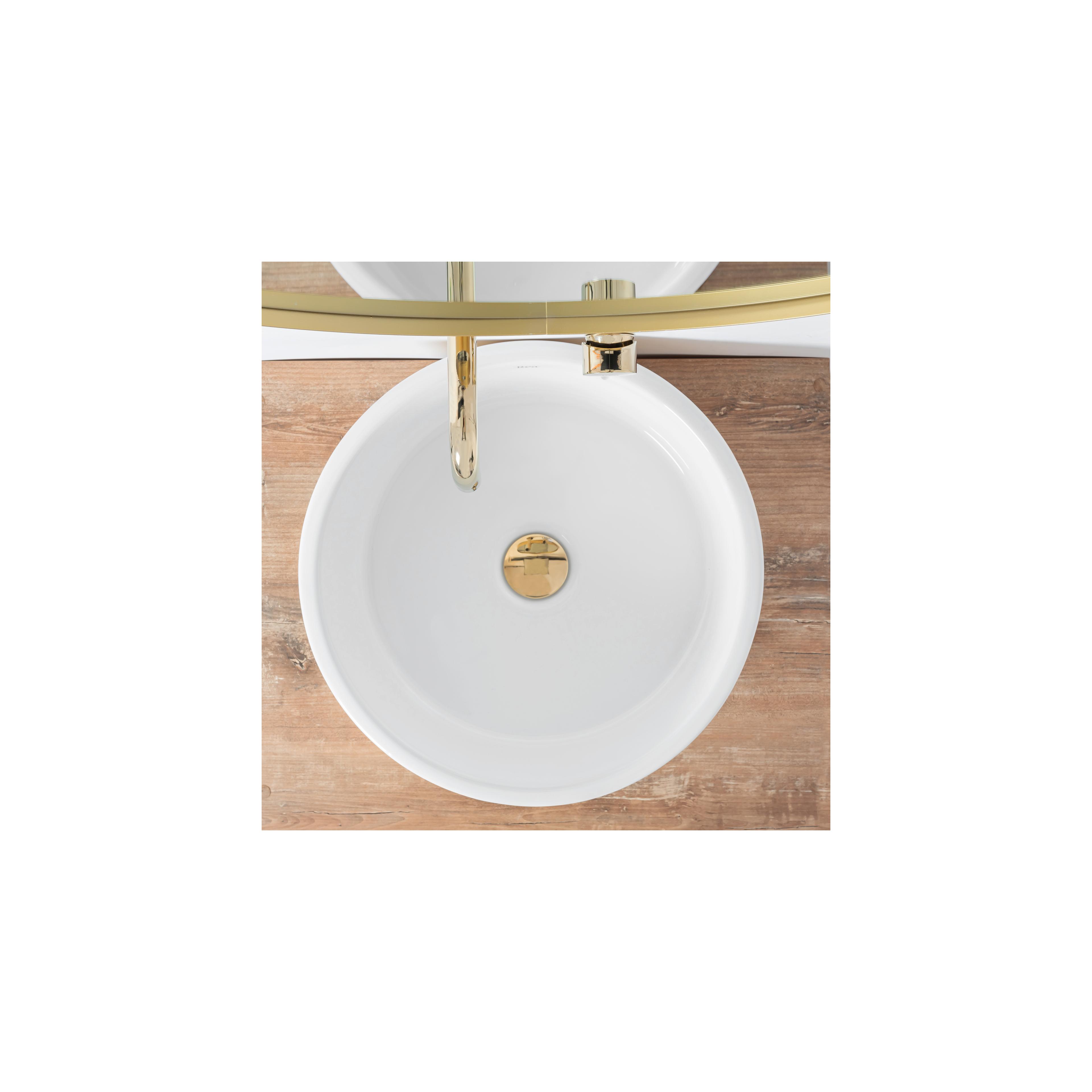Πάγκος νιπτήρας Rea Helen Gold White 42 x 42 x 16 cm
