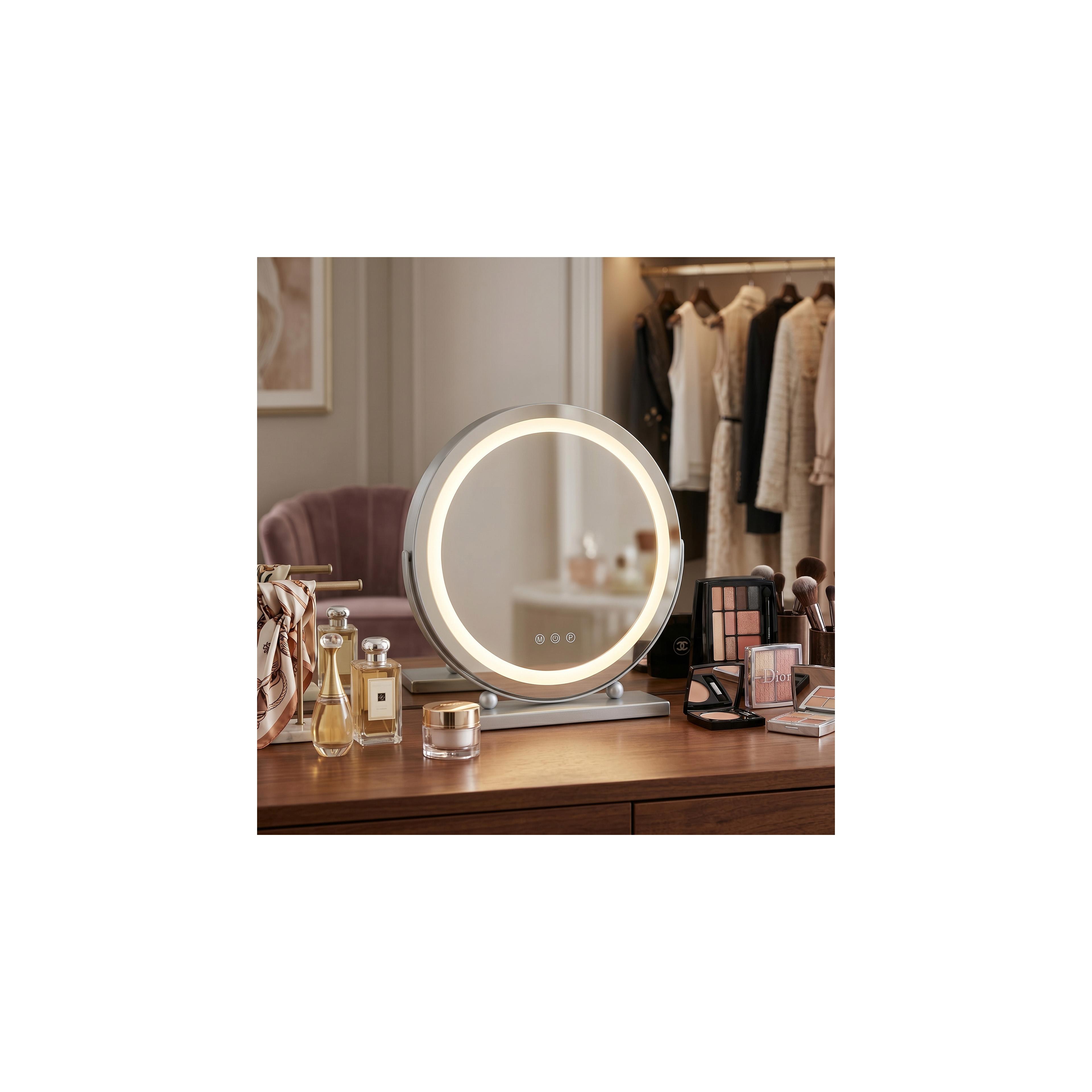 Spiegel LED MAKE-UP Chrome 40 cm