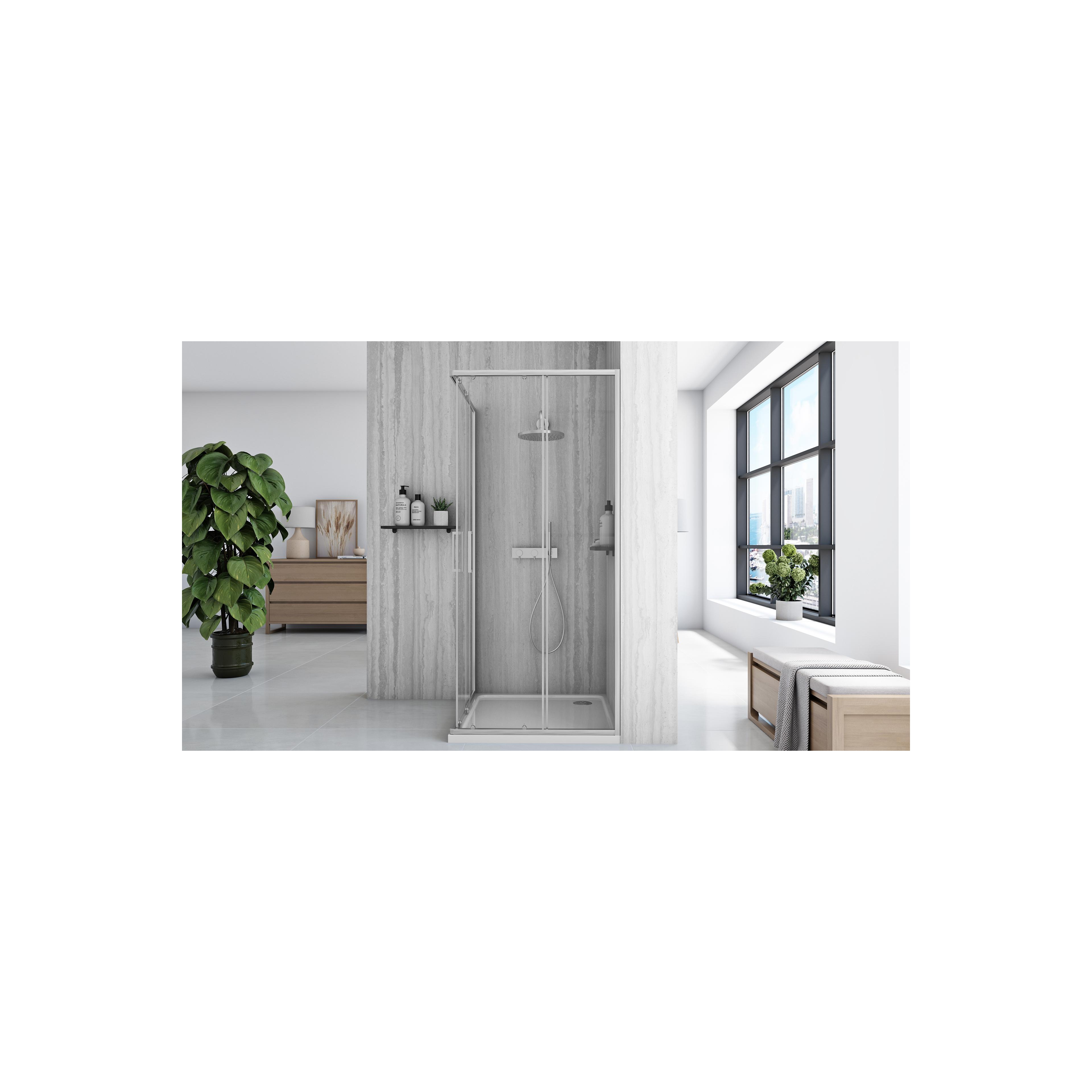 Duschkabine Rea City  90x90 Nickel Brush