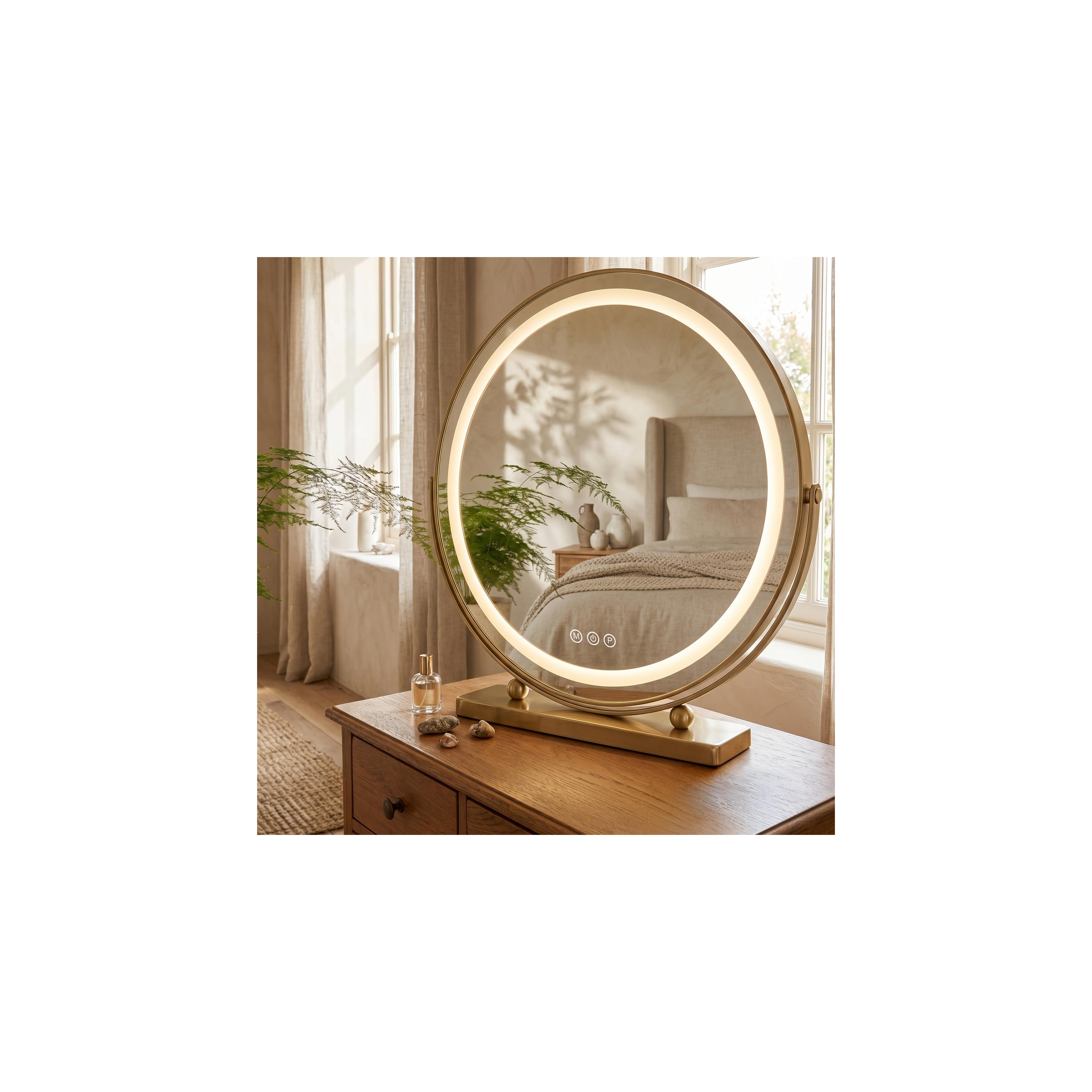 Spiegel LED MAKE-UP L.Gold 50 cm