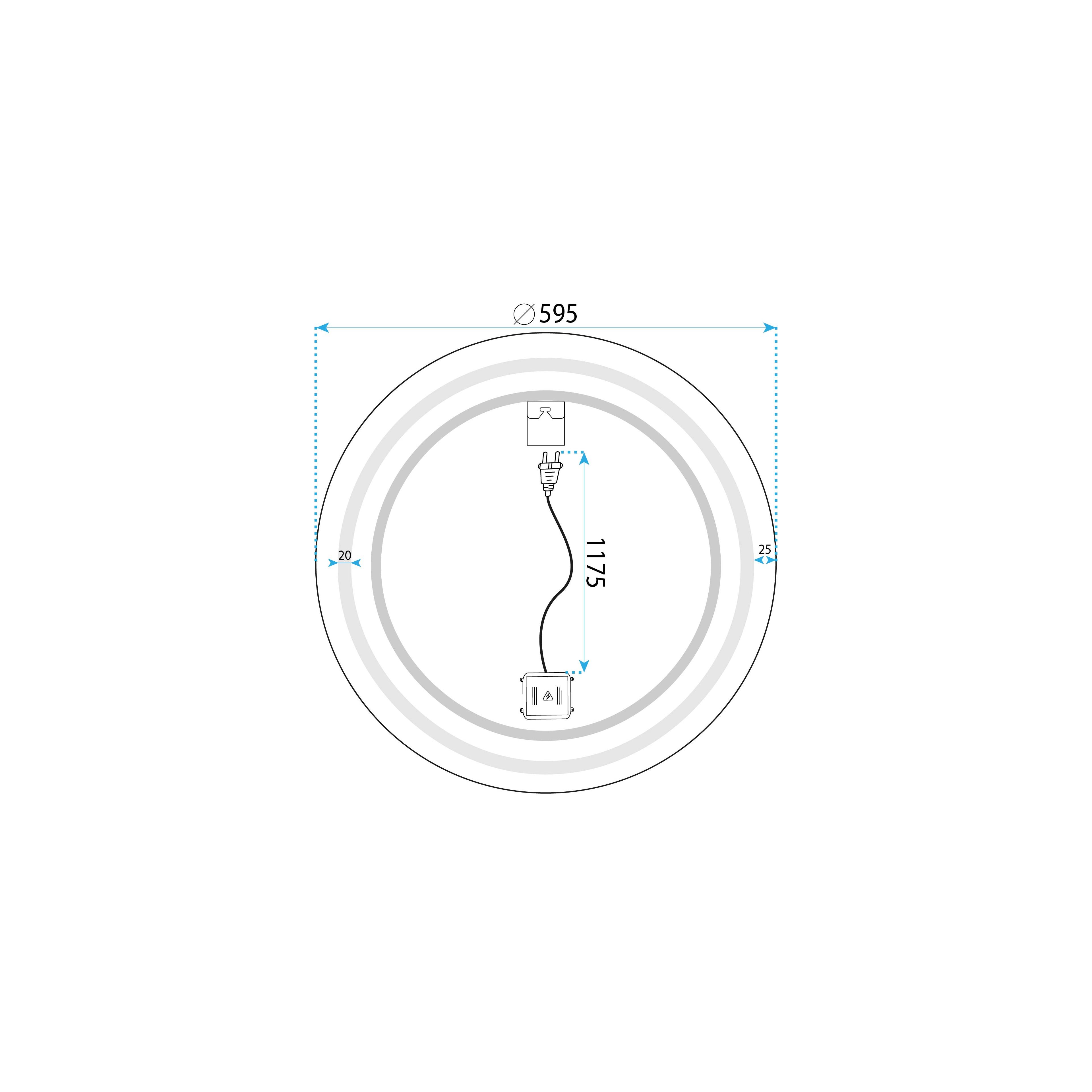 Spiegel LED 60cm MMJ Black
