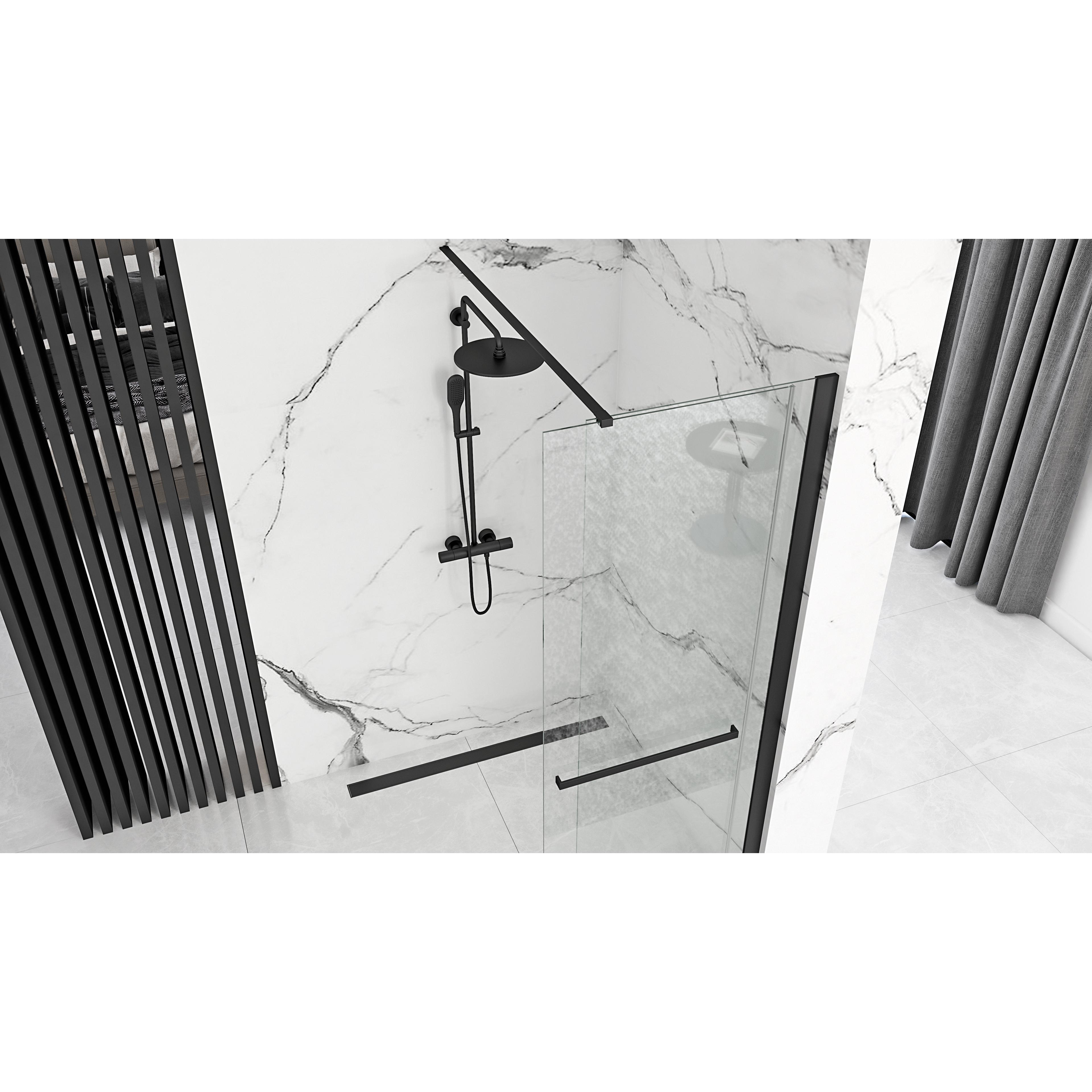 Paravan de dus Rea Cortis Black 120