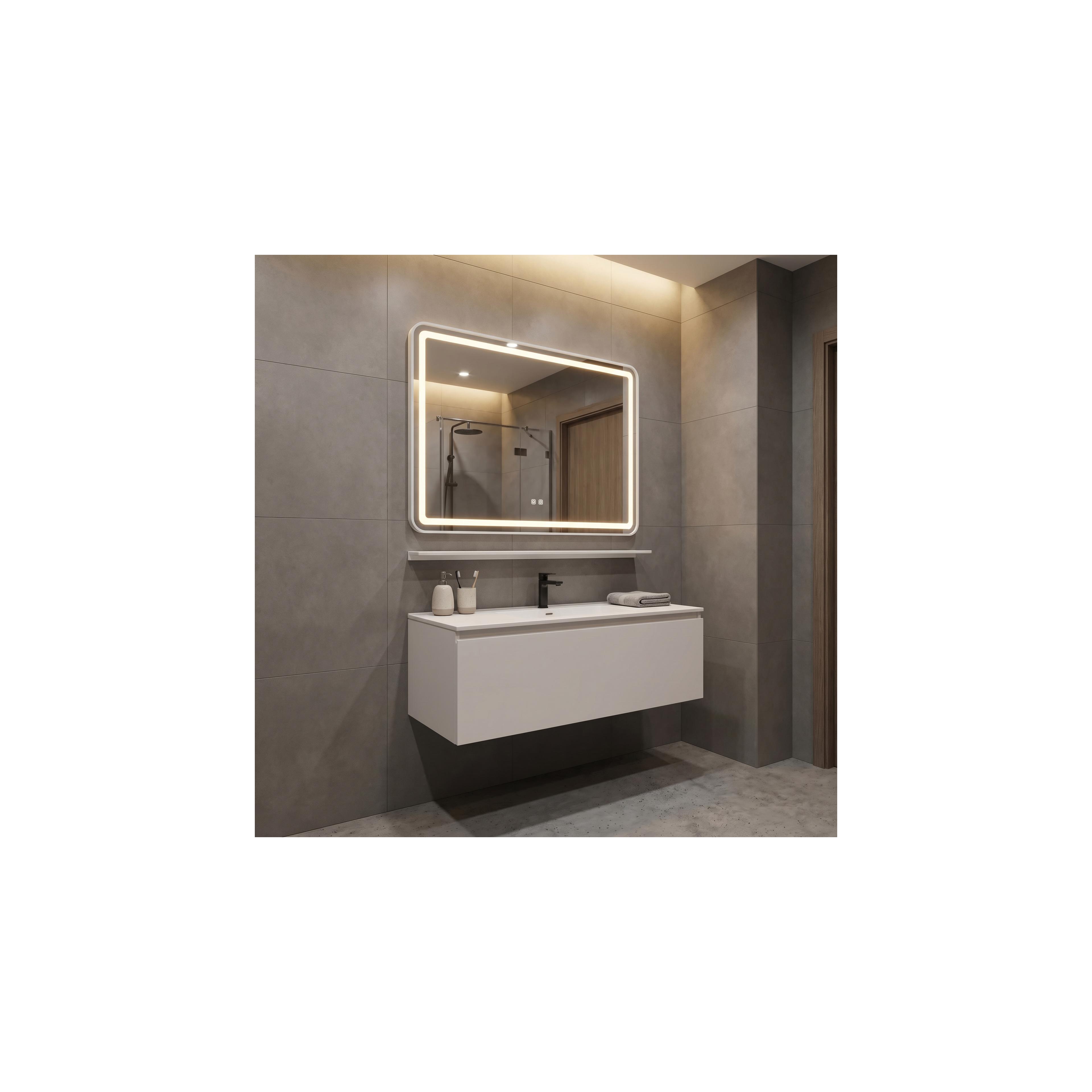 LED sieninis veidrodis su lentyna 80x60 cm L-8060