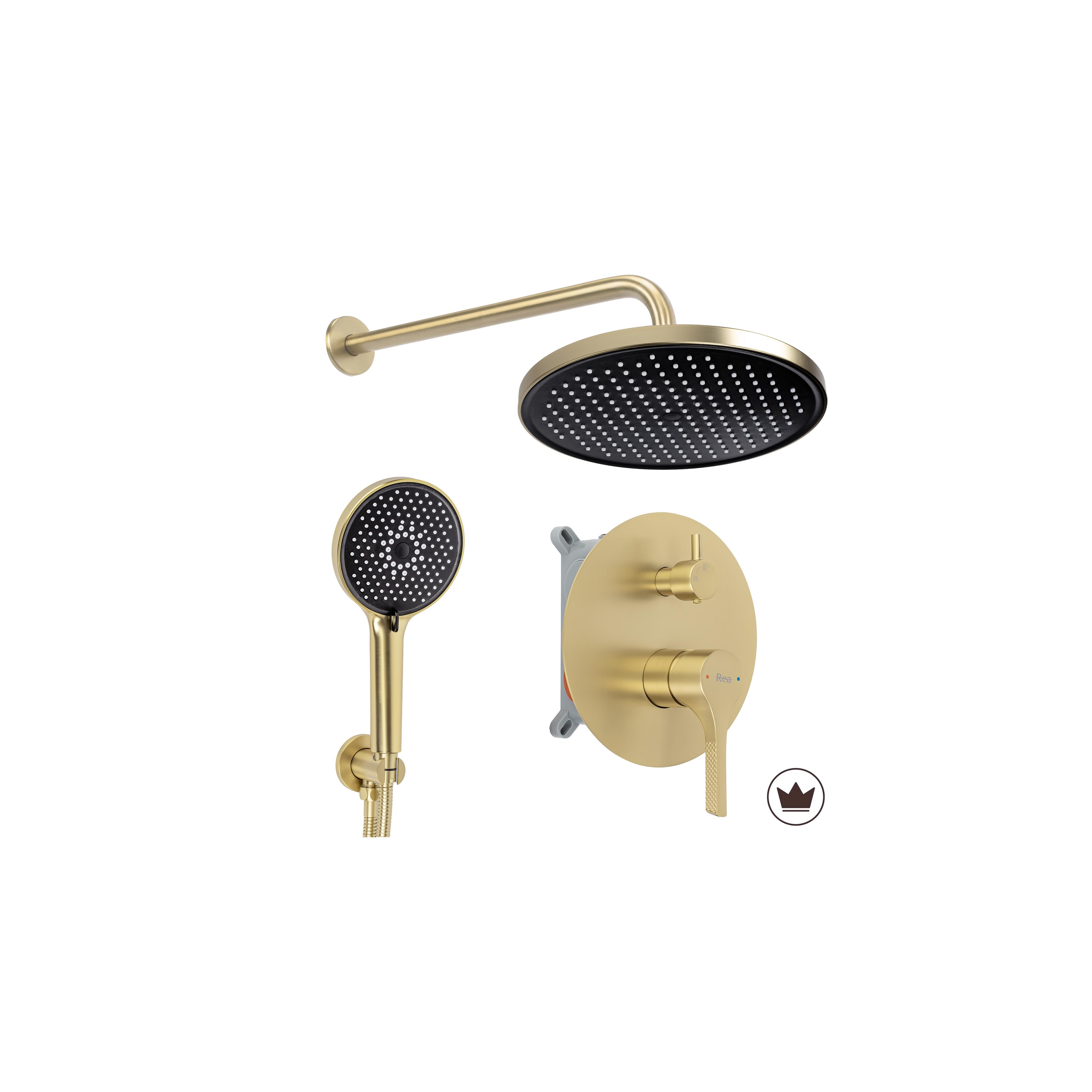Unterputz Duschset Rea Maxim Brush Gold + BOX