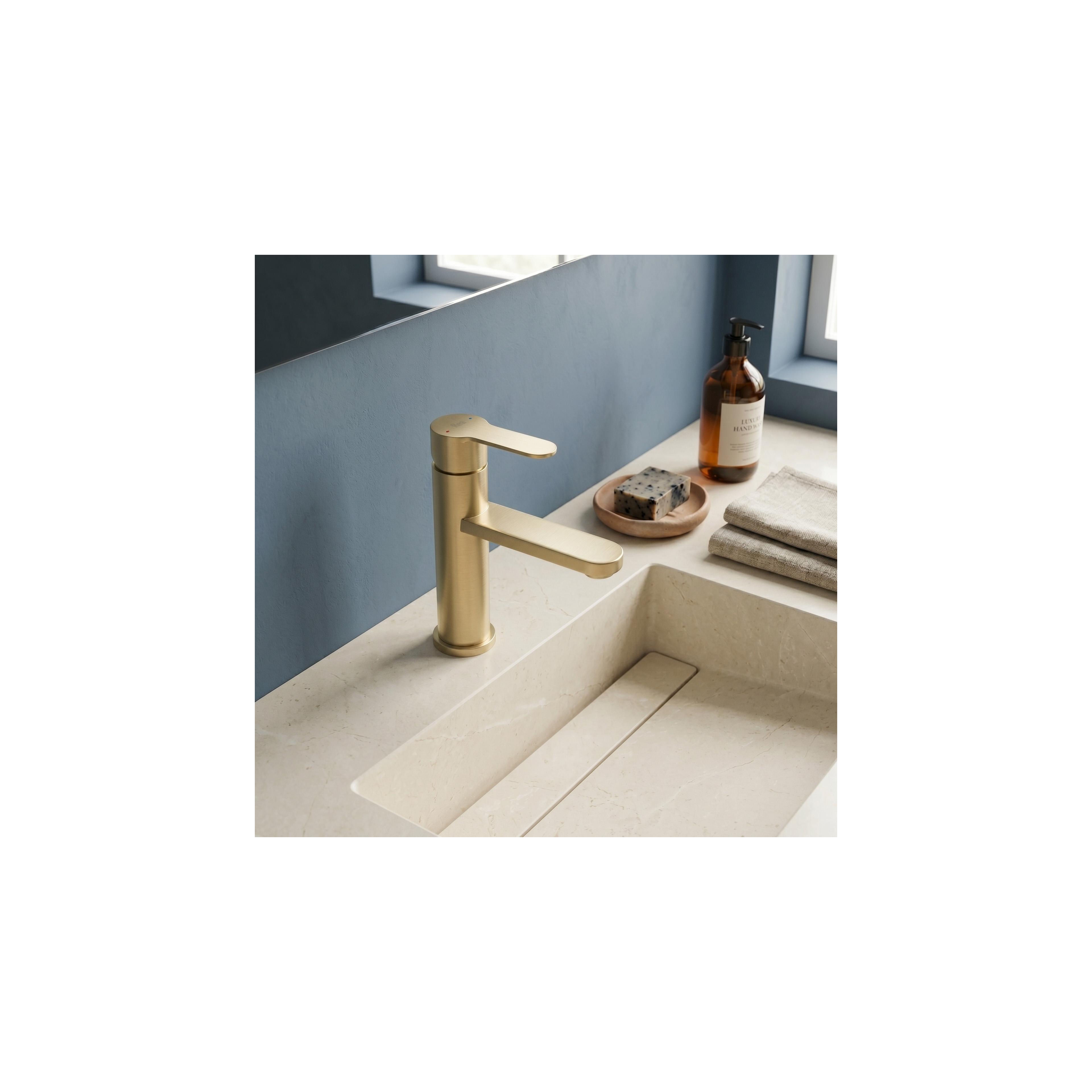 Waschbeckenarmatur Rea Arcos Brush Gold
