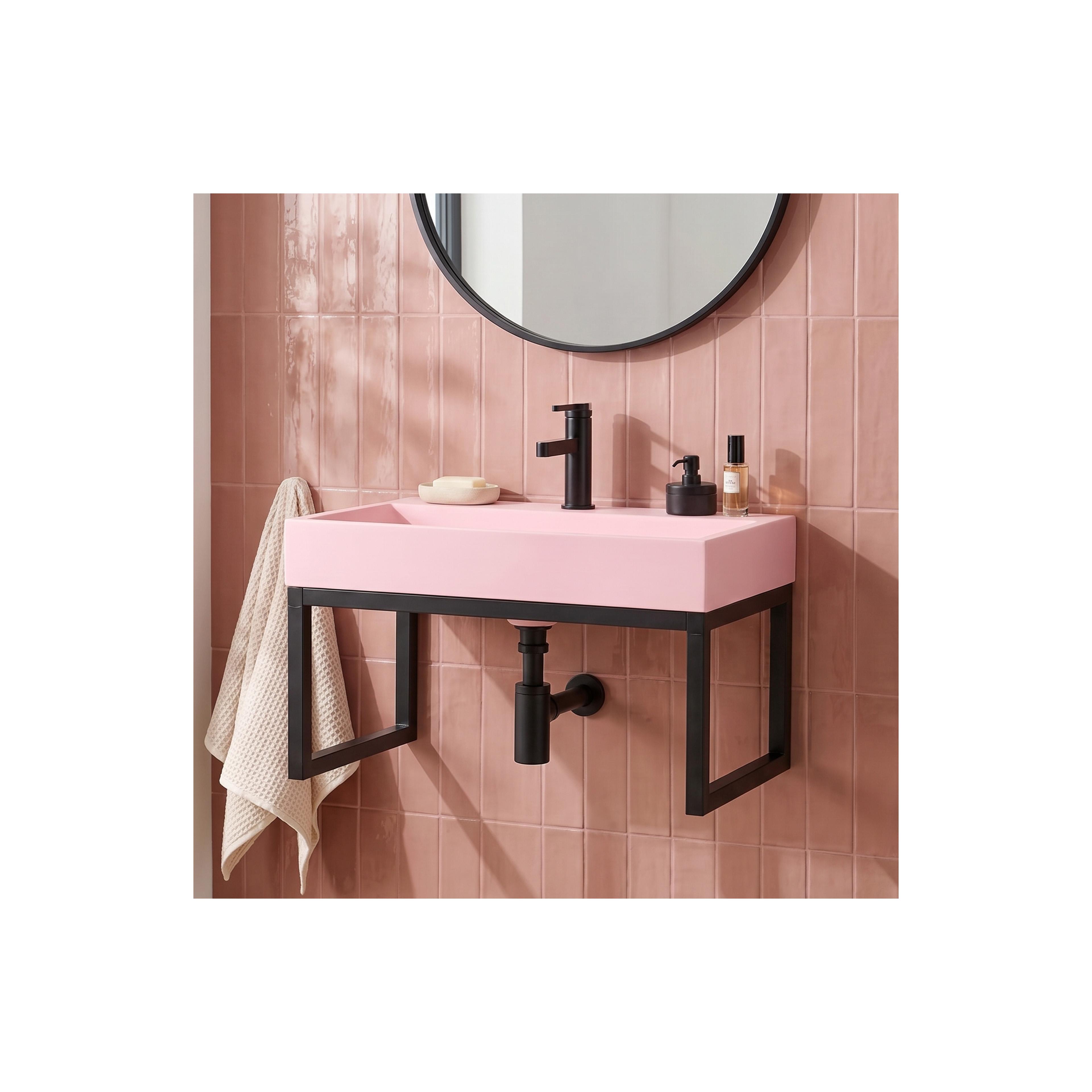 Lavabo de conglomerado GOYA PINK 60CM + marco