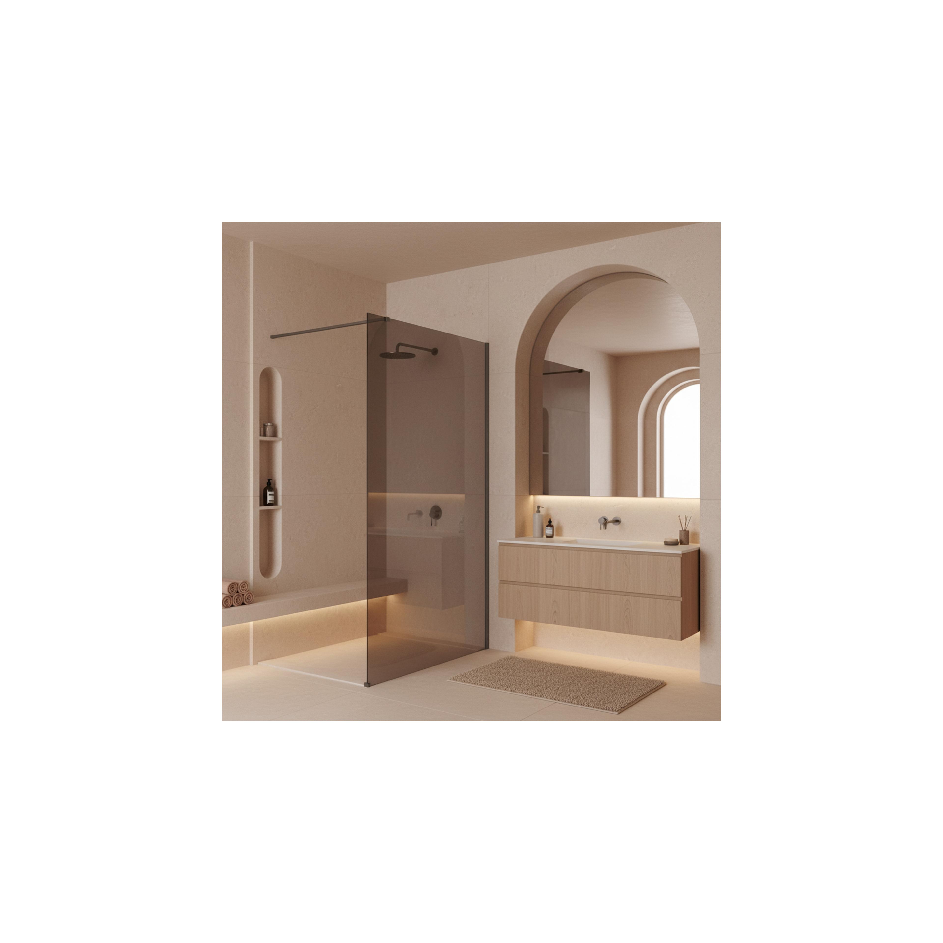 Duschwand Rea Flexi Brown / Titan 90