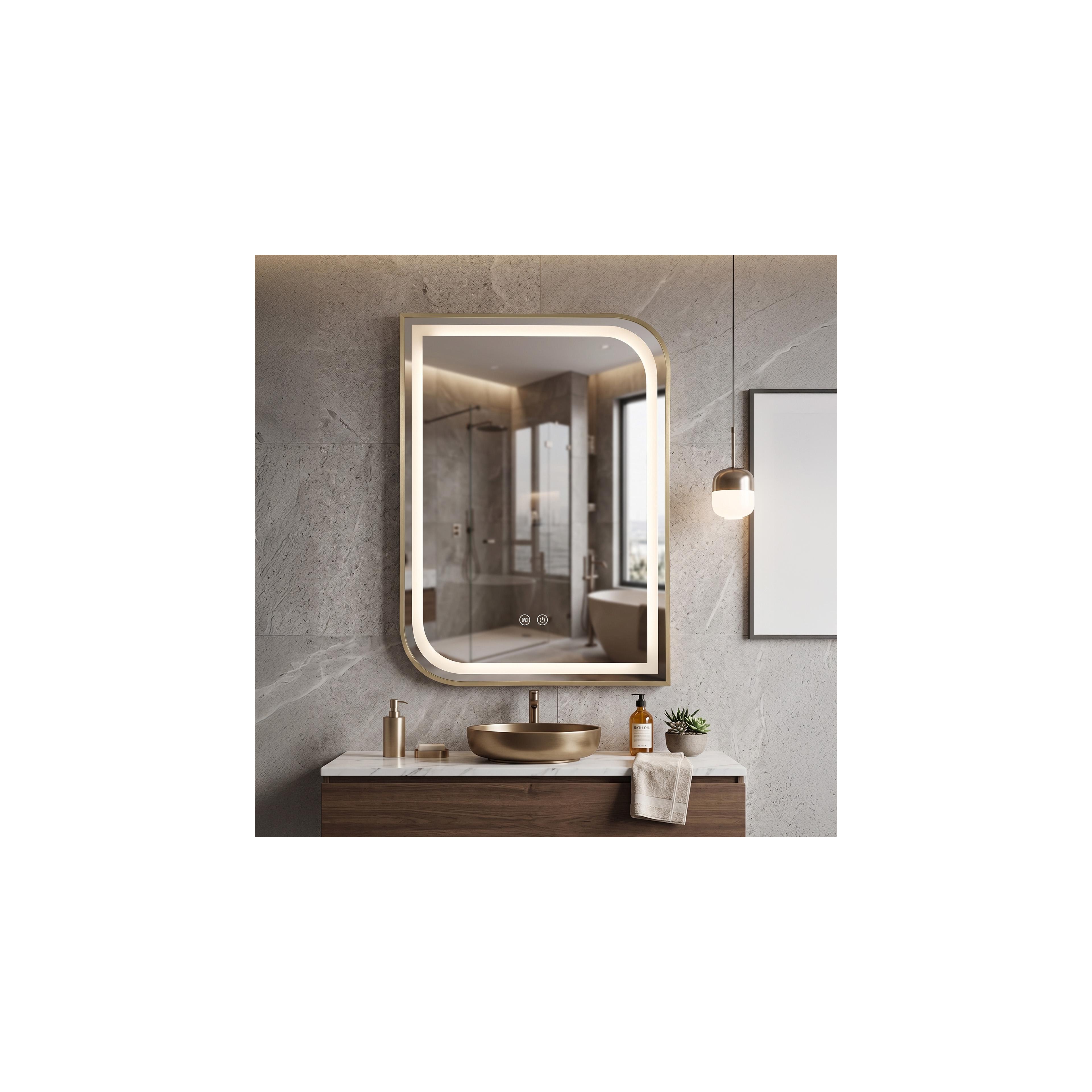 Зеркало LED ZONE 80X60  GOLD BRUSH