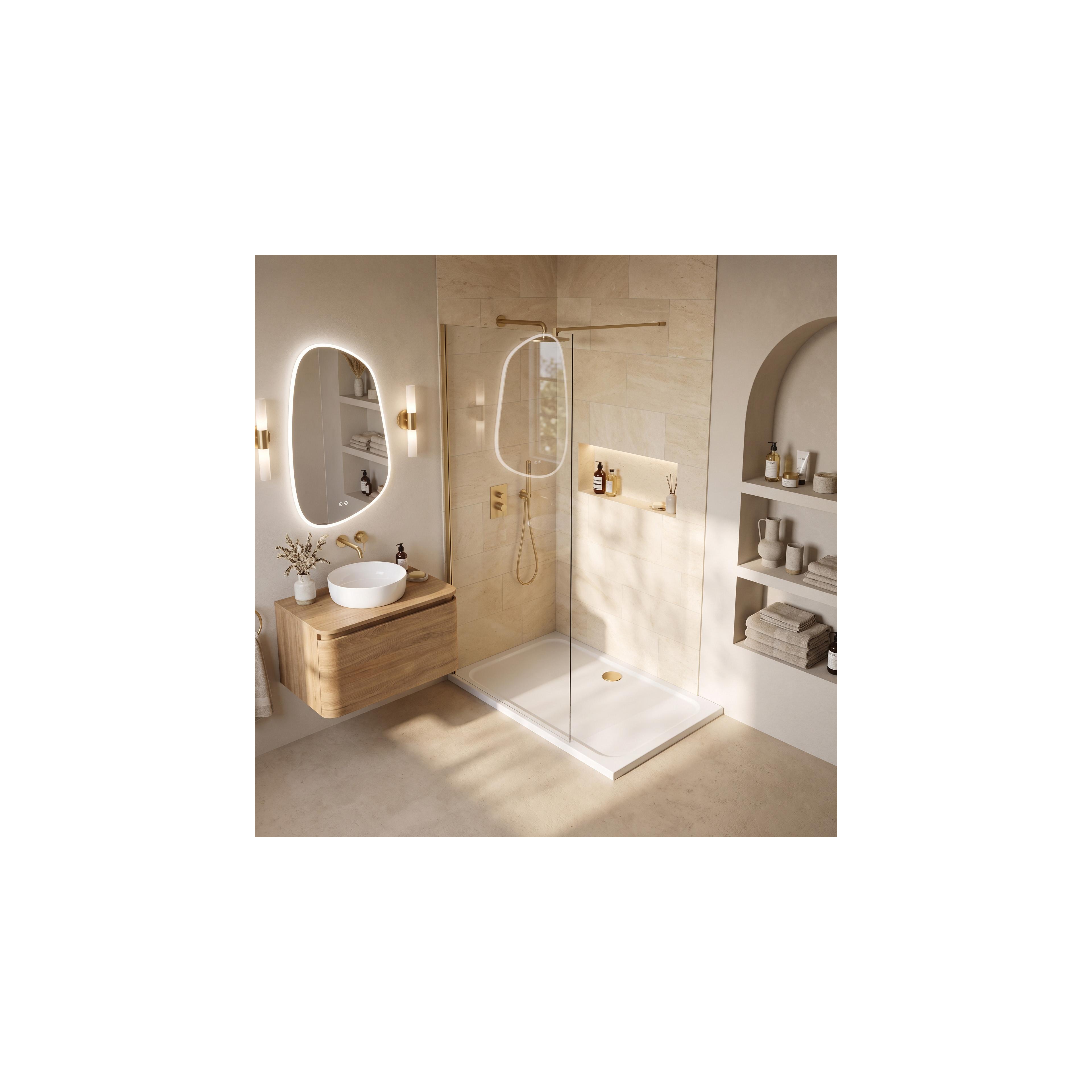 Akrylfat till dusch Rea Belmond vit 80x100 Brush Gold