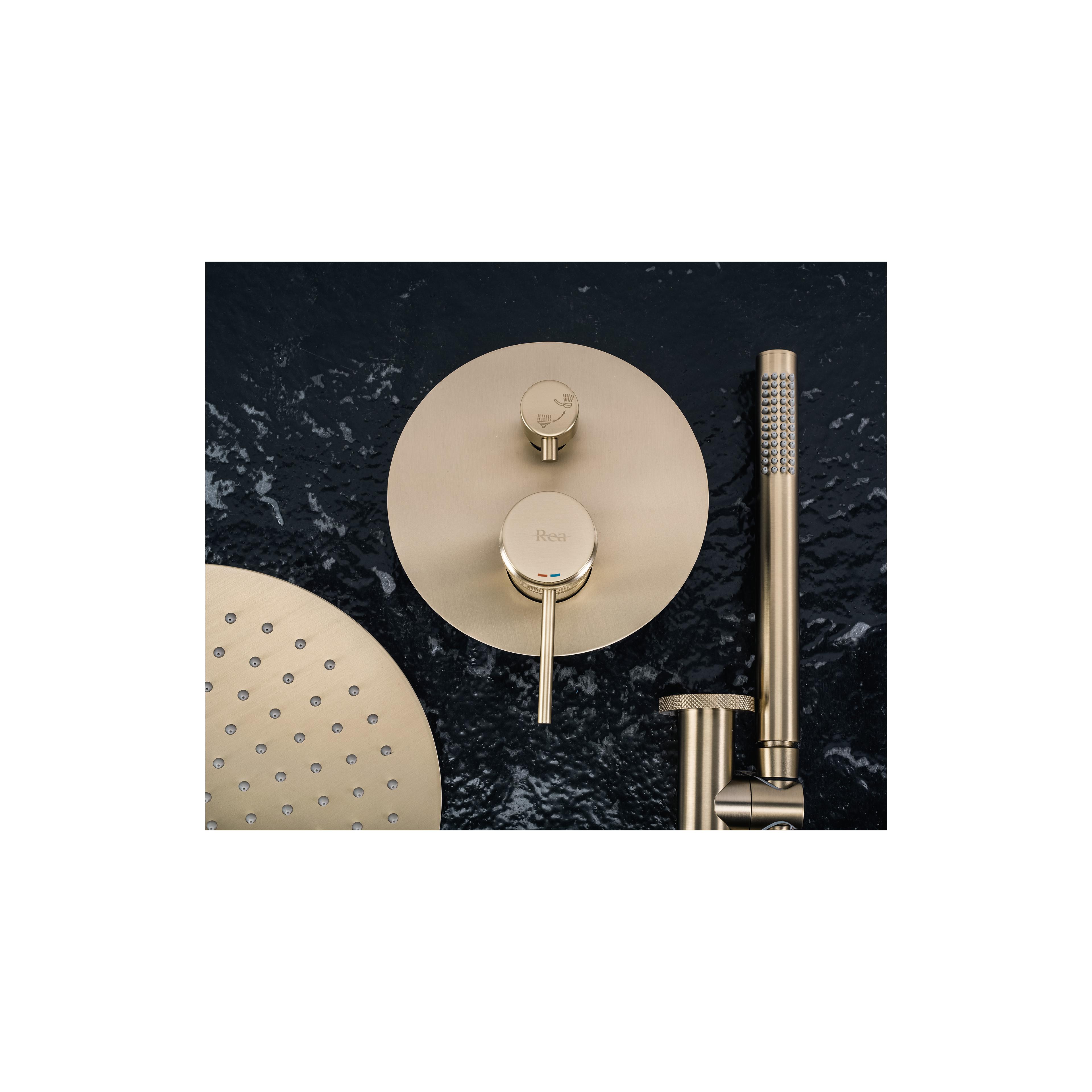 Unterputz Duschset Rea Lungo Grip Gold Brush  + BOX