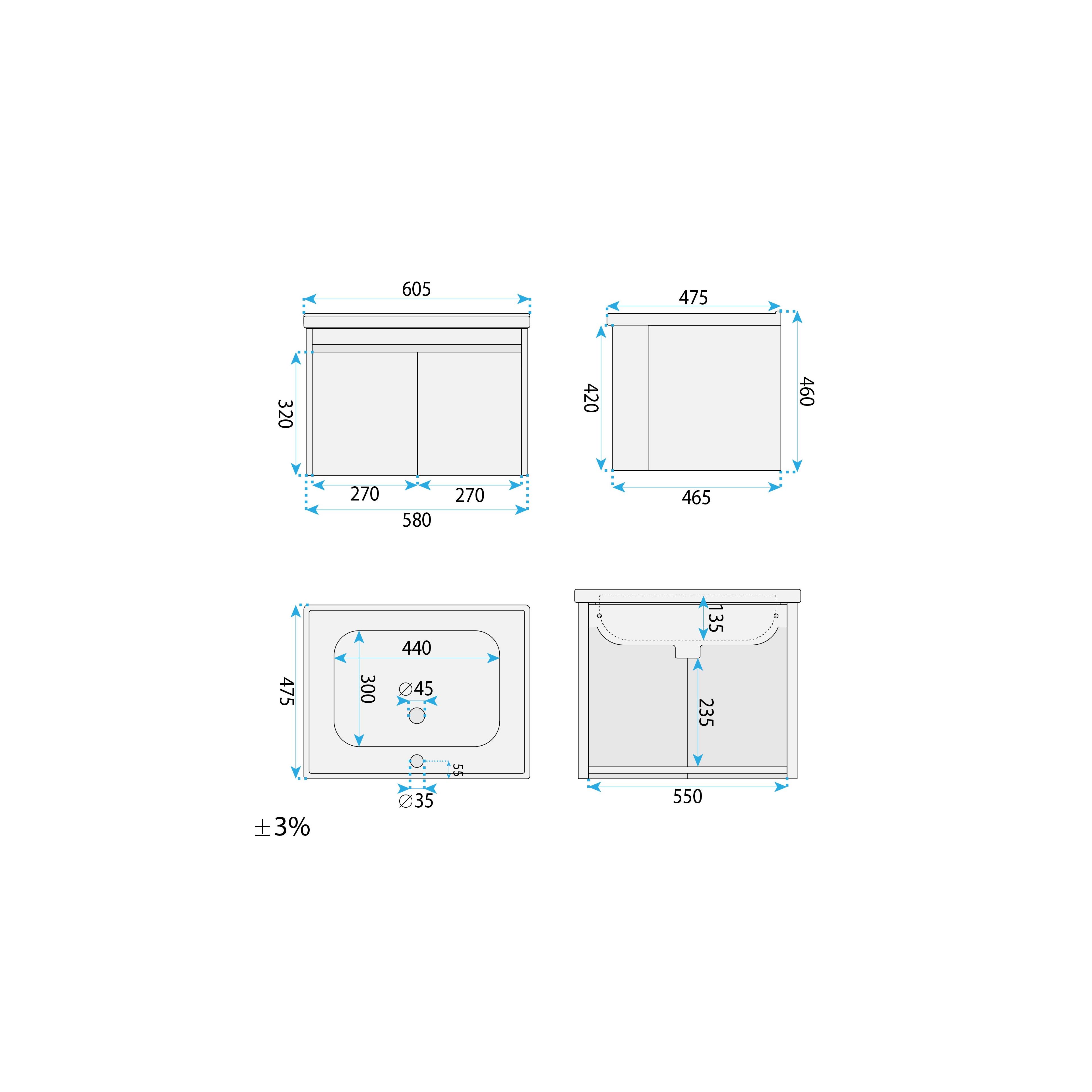 Set kupaonskog namještaja s umivaonikom DB68-60 60CM