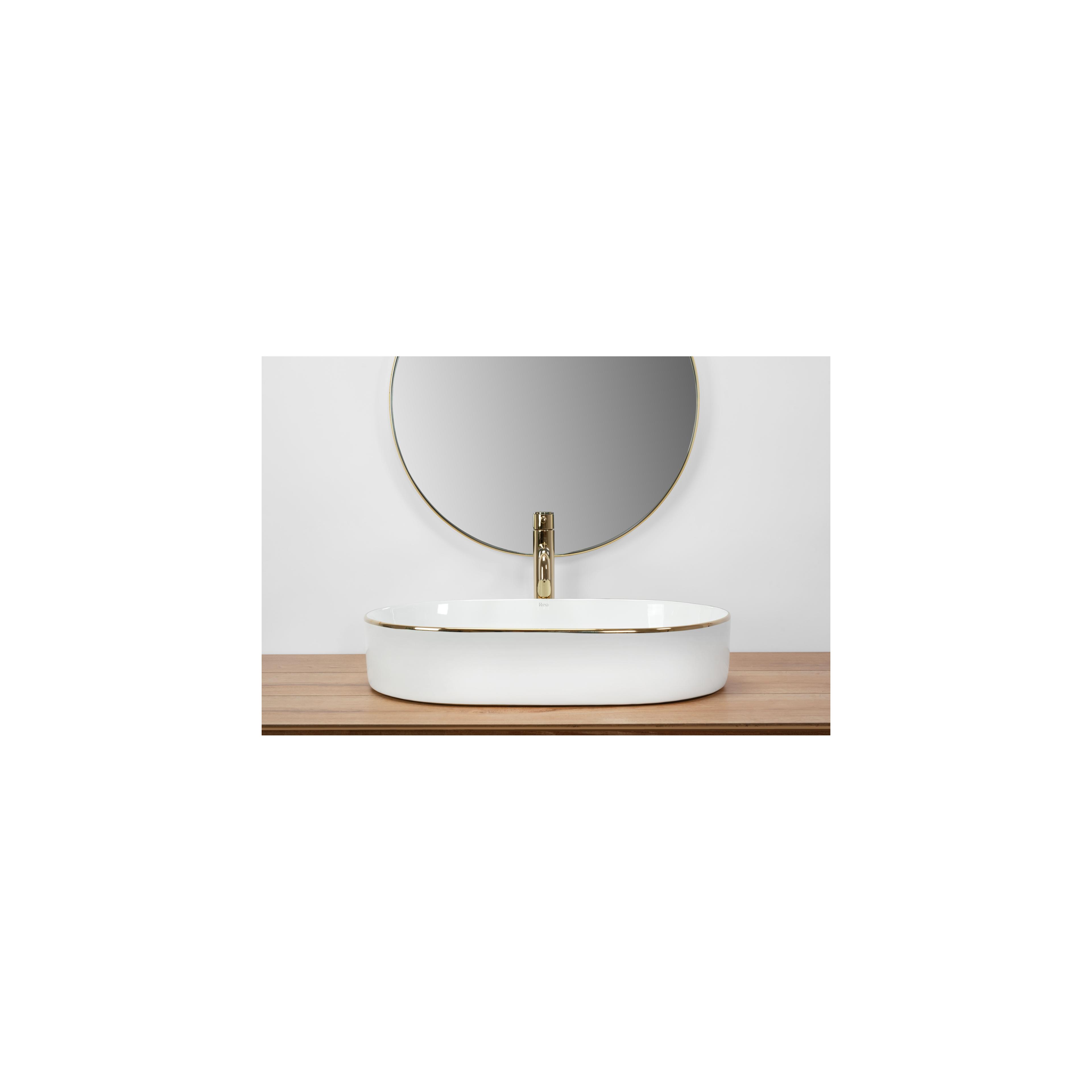 Aufsatzwaschbecken Rea Nadia white Gold edge