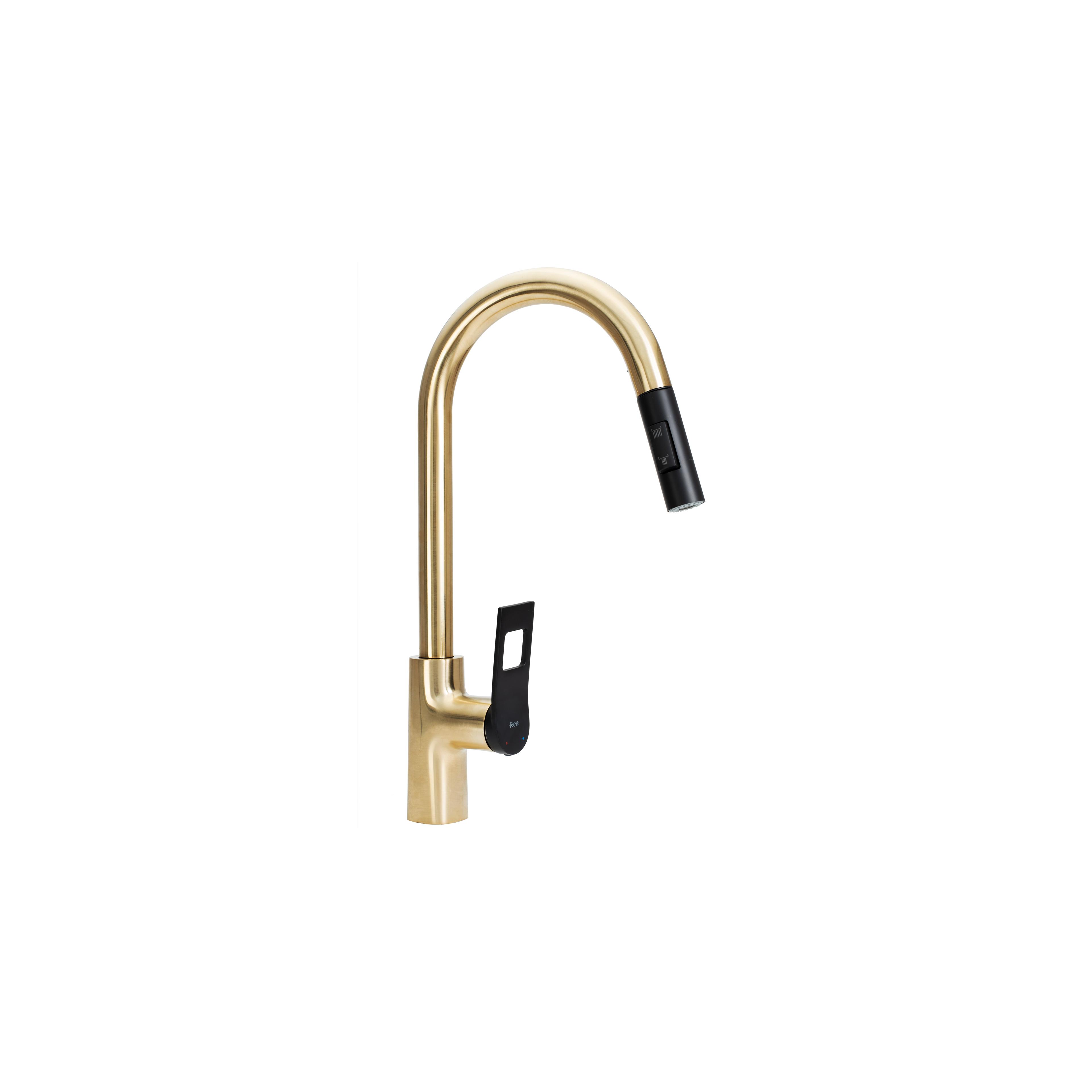 Virtuves maisītājs Rea SOUL Black/Gold Brushed