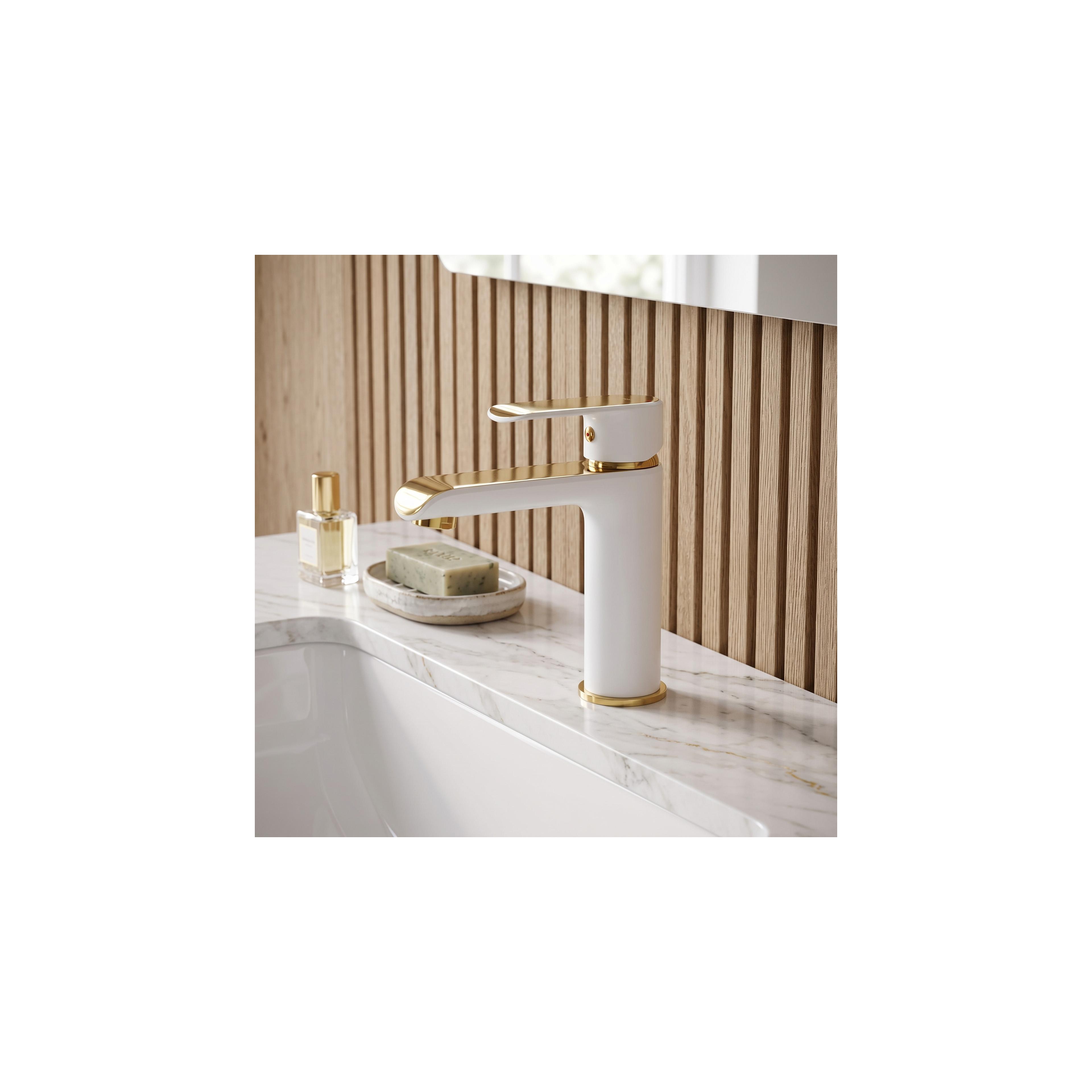 Waschbeckenarmatur REA Bloom White Gold Low