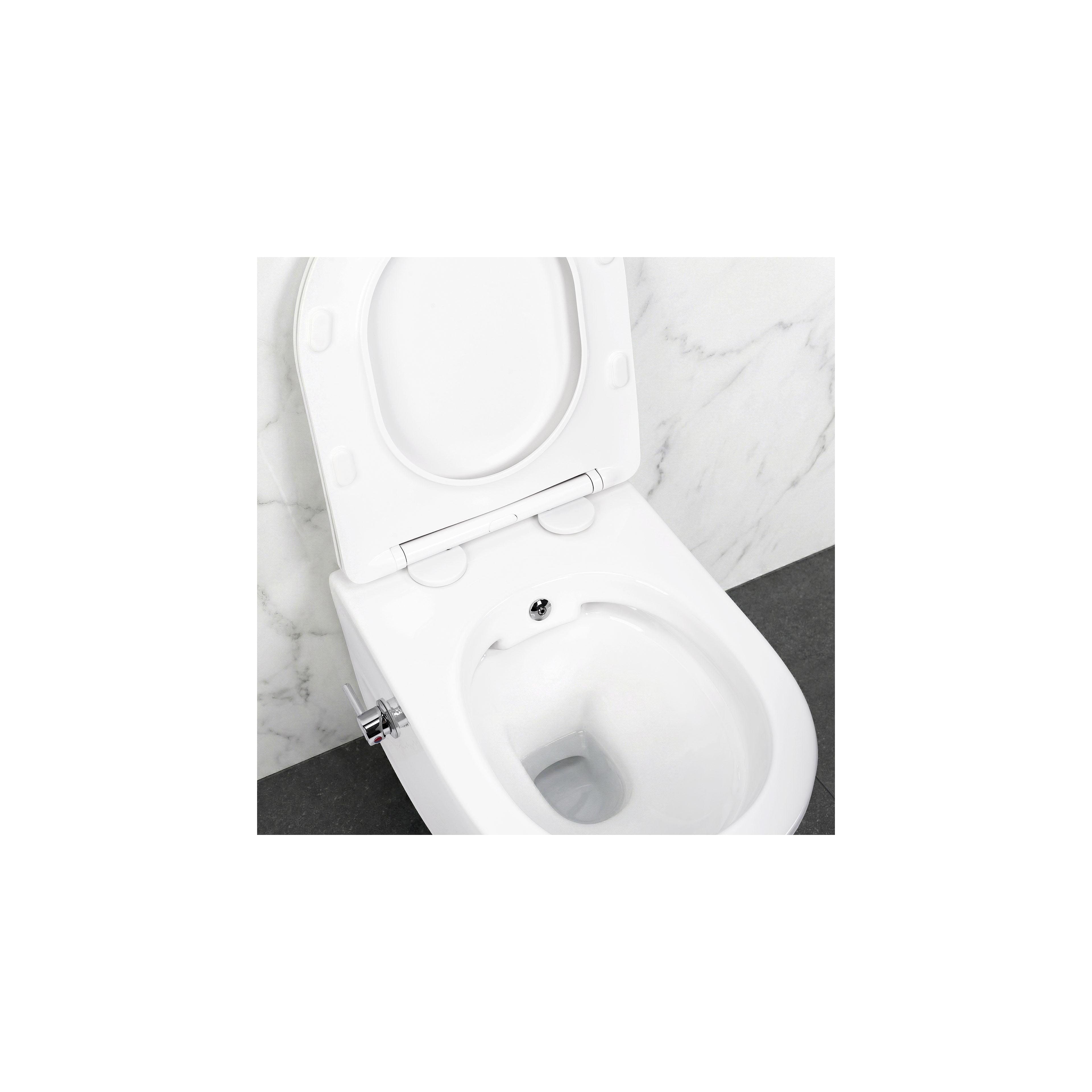 wandhängendes WC REA Carlo Lux Rimless mit Bidetfunktion