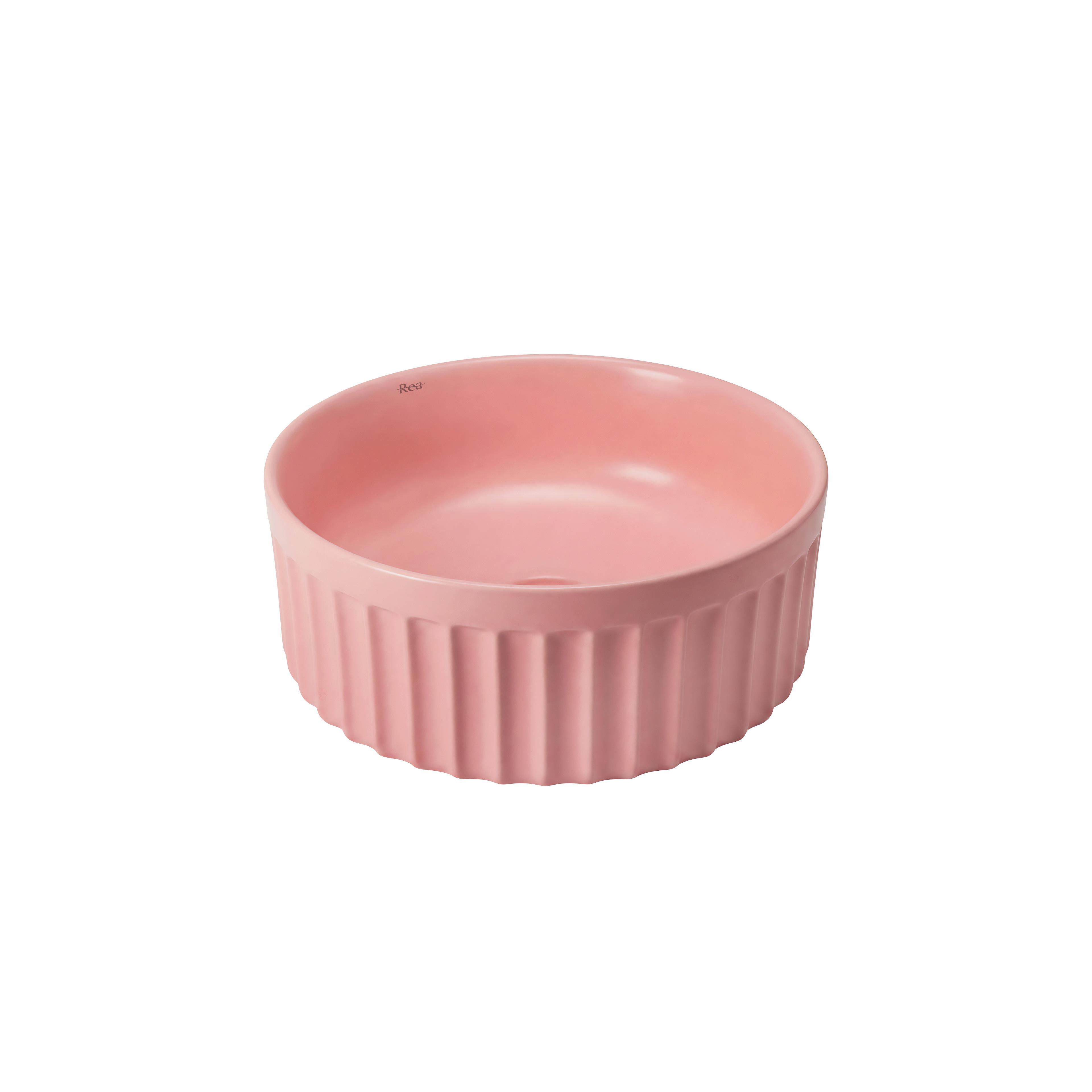 Zestaw Misa WC Duo podwieszana + Umywalka nablatowa Rea Duo Sweet Pink Matt