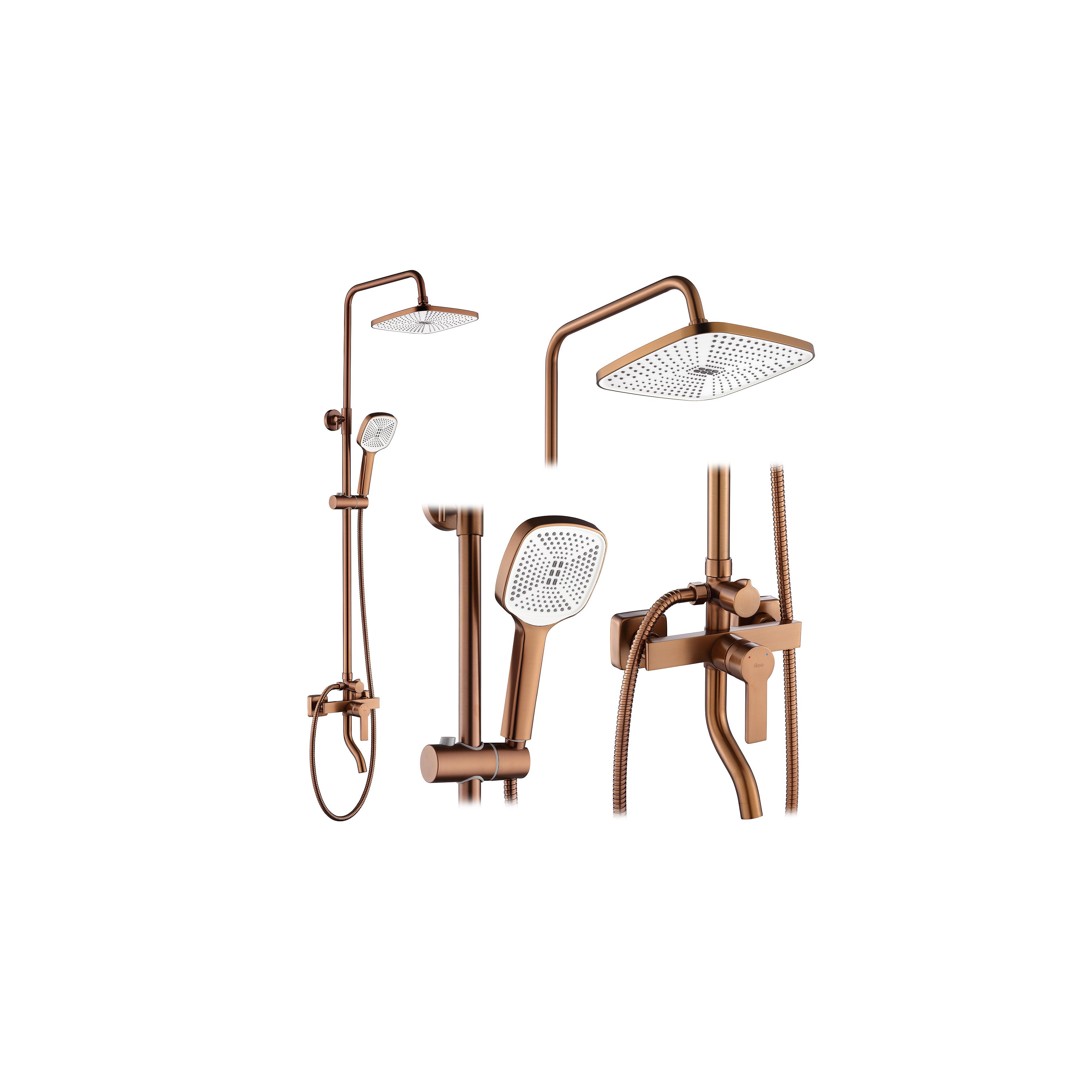 Duschset REA ARGUS Borstad Koppar