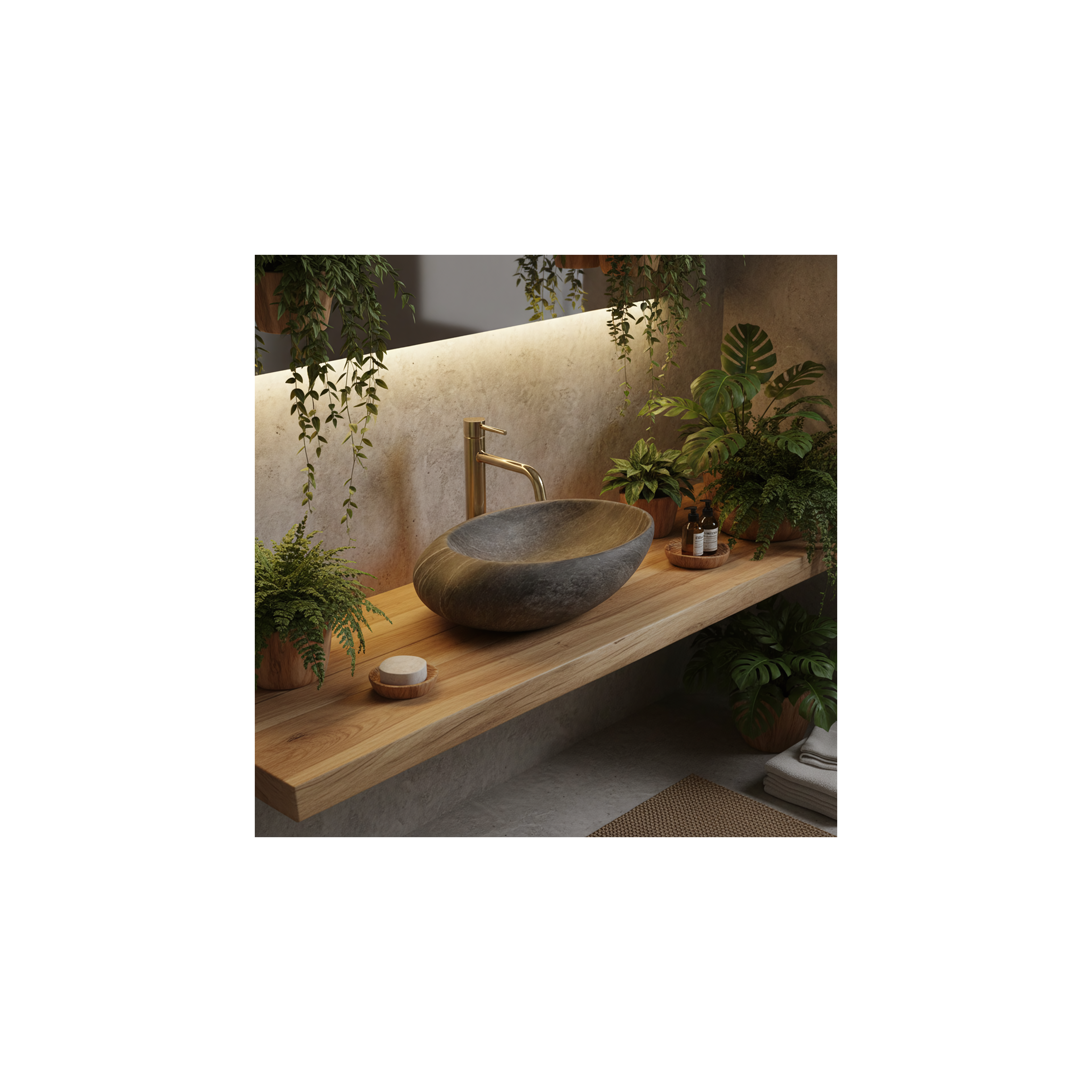 Aufsatzwaschbecken Rea Roxy A Stone D. Grey