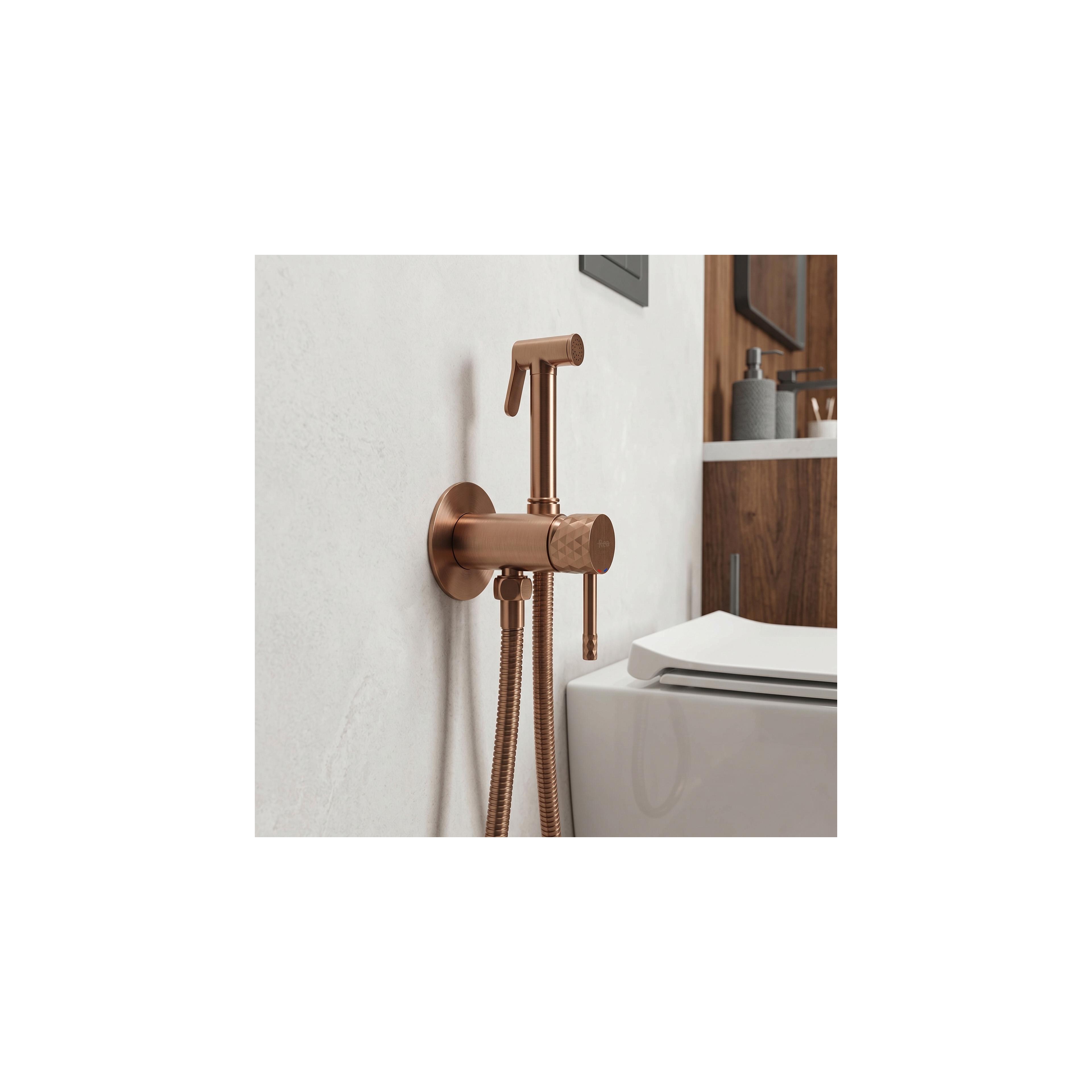 Bidetarmatur REA Lungo Loop Diamond Brush Copper