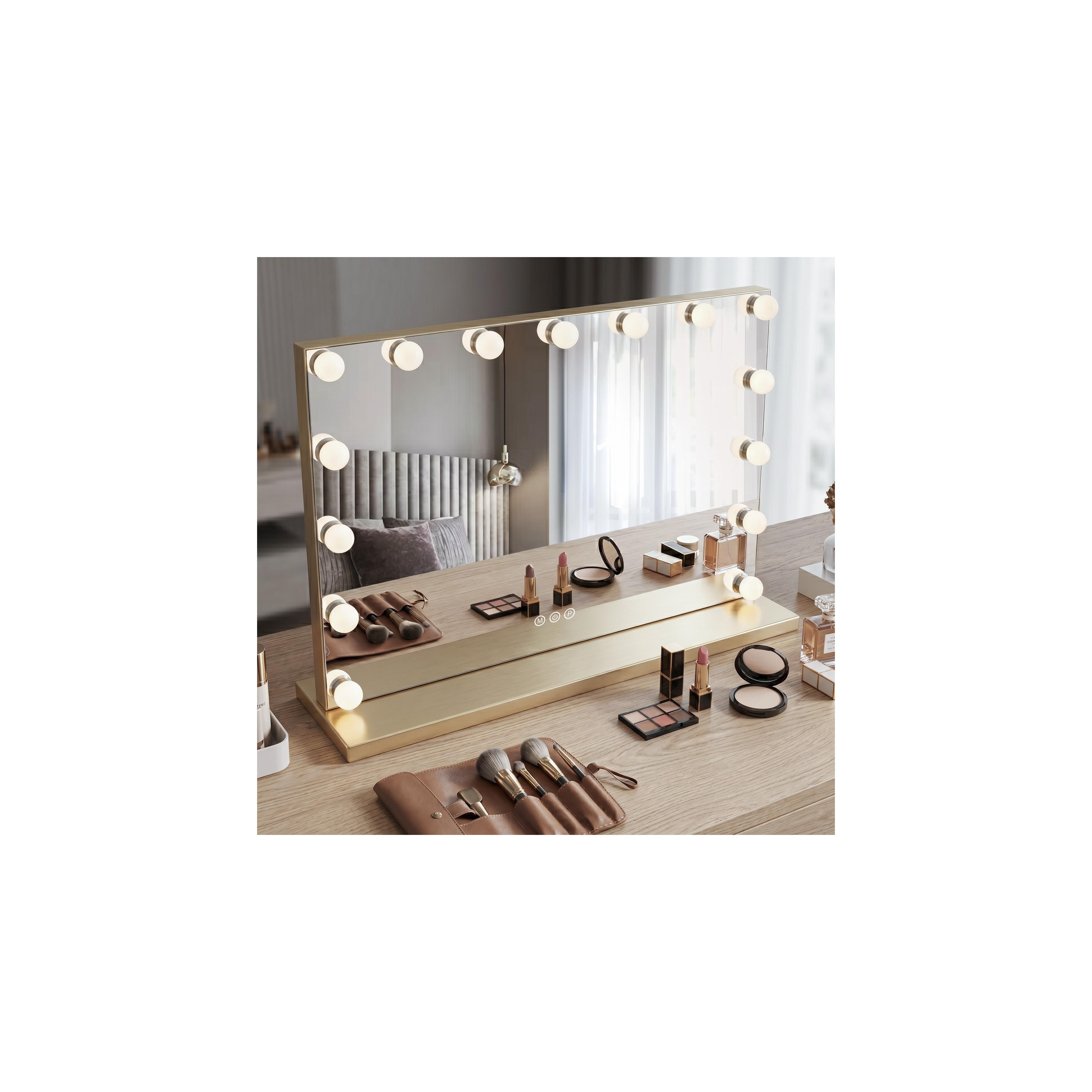 Spiegel LED HOLLYWOOD L.Gold