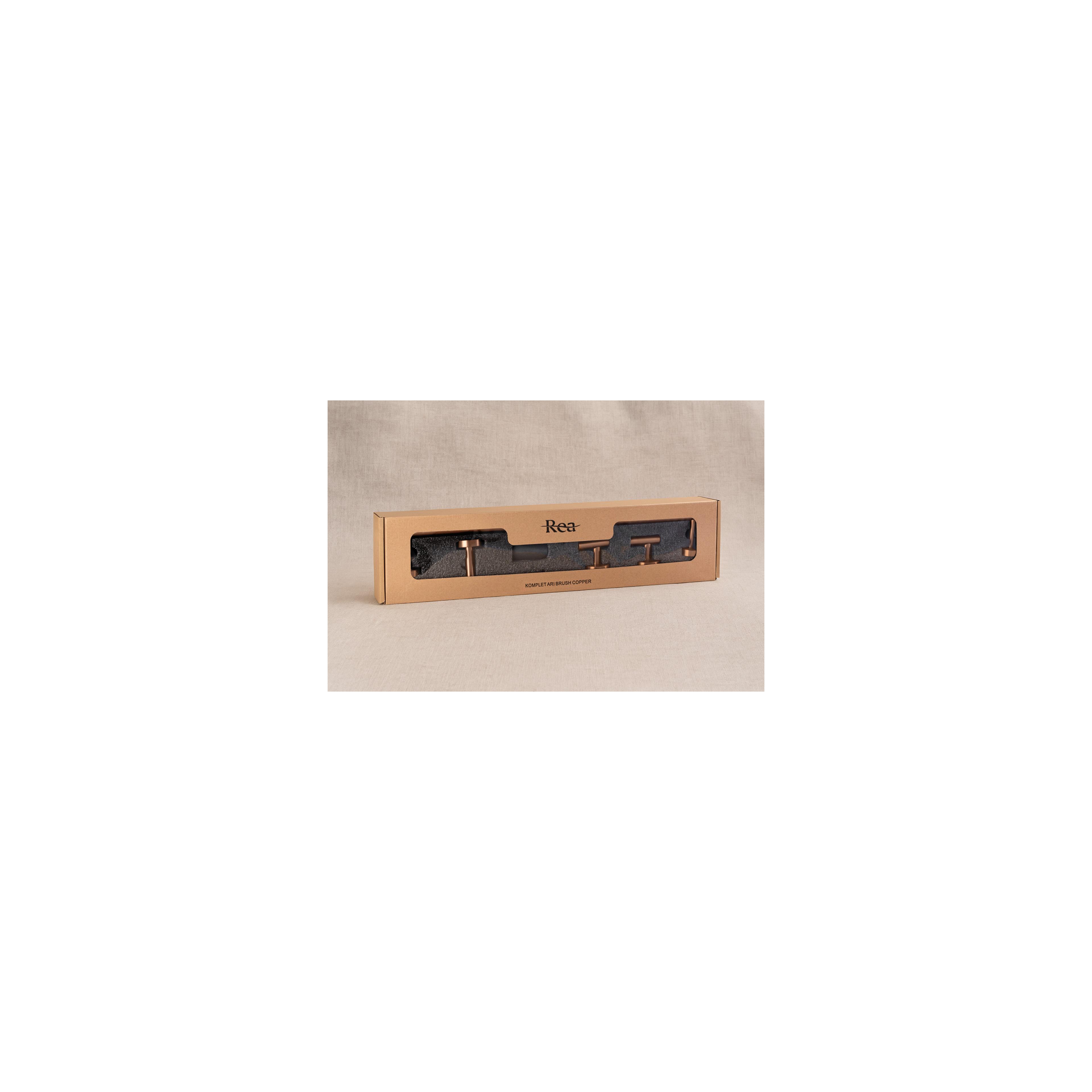Badezimmer-Accessoire-Set Ari Brush Copper 4-teilig