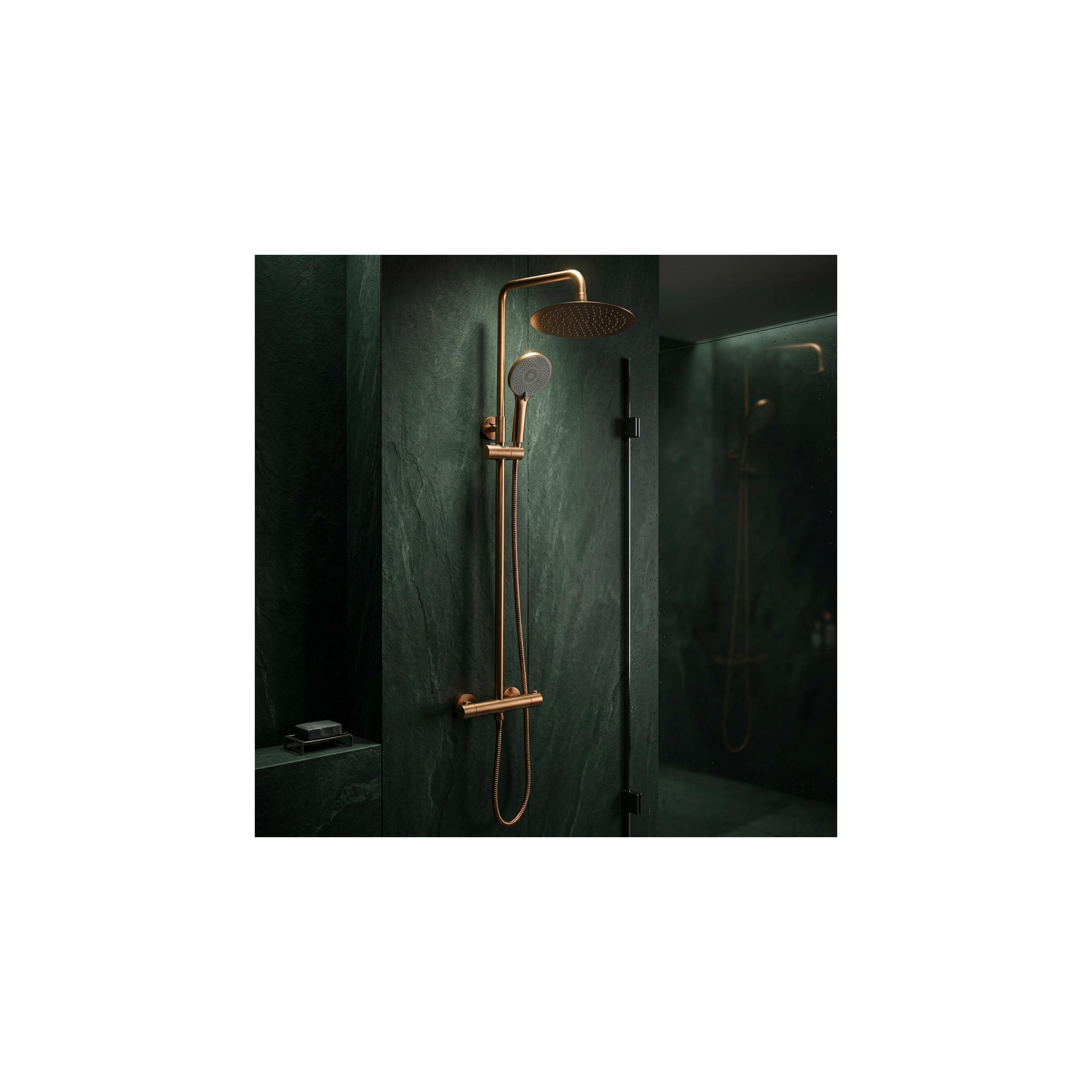Doucheset zonder uitloop met thermostaat Rea Lungo Copper Brush