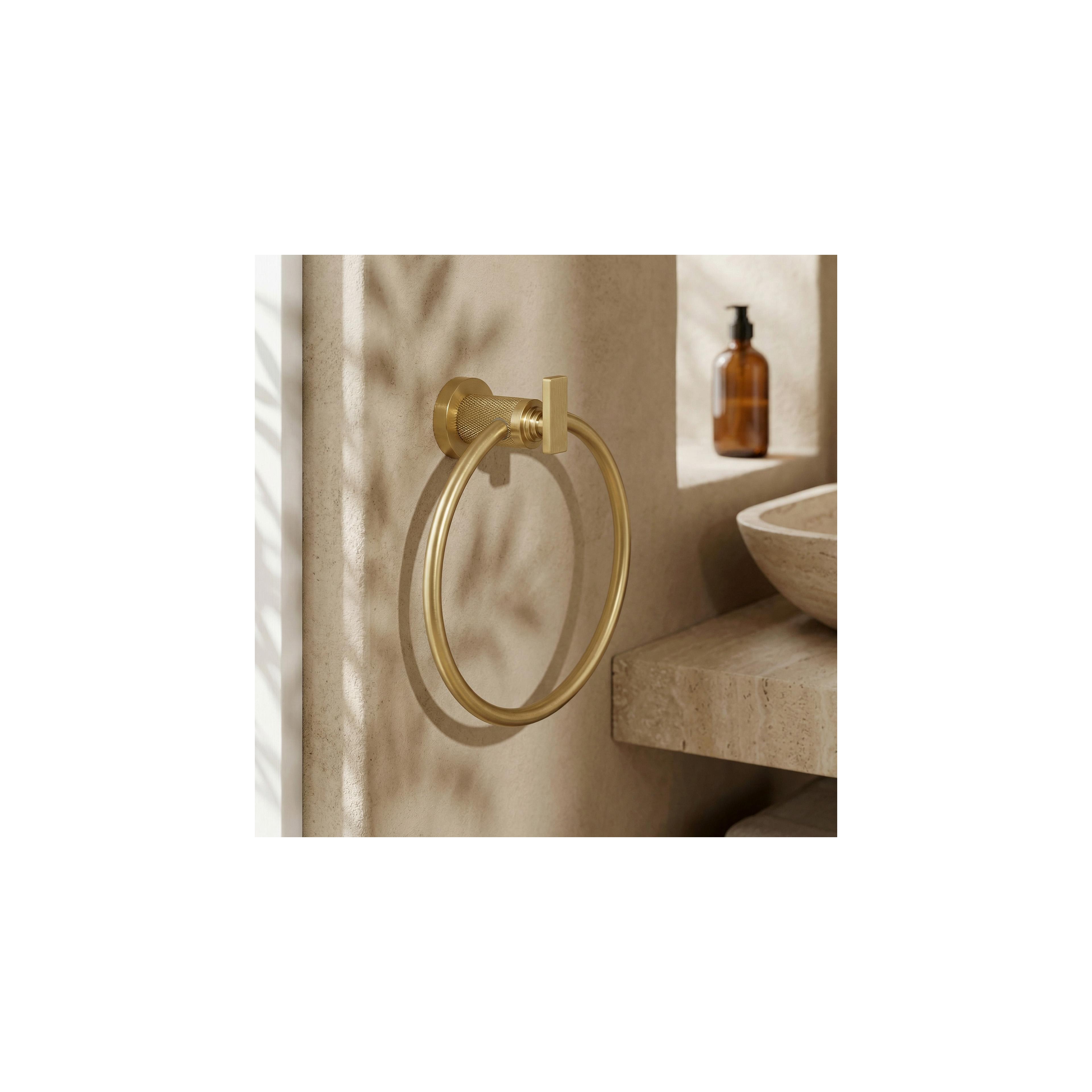 Bathroom hanger Ring 81307 Virro Brush Gold