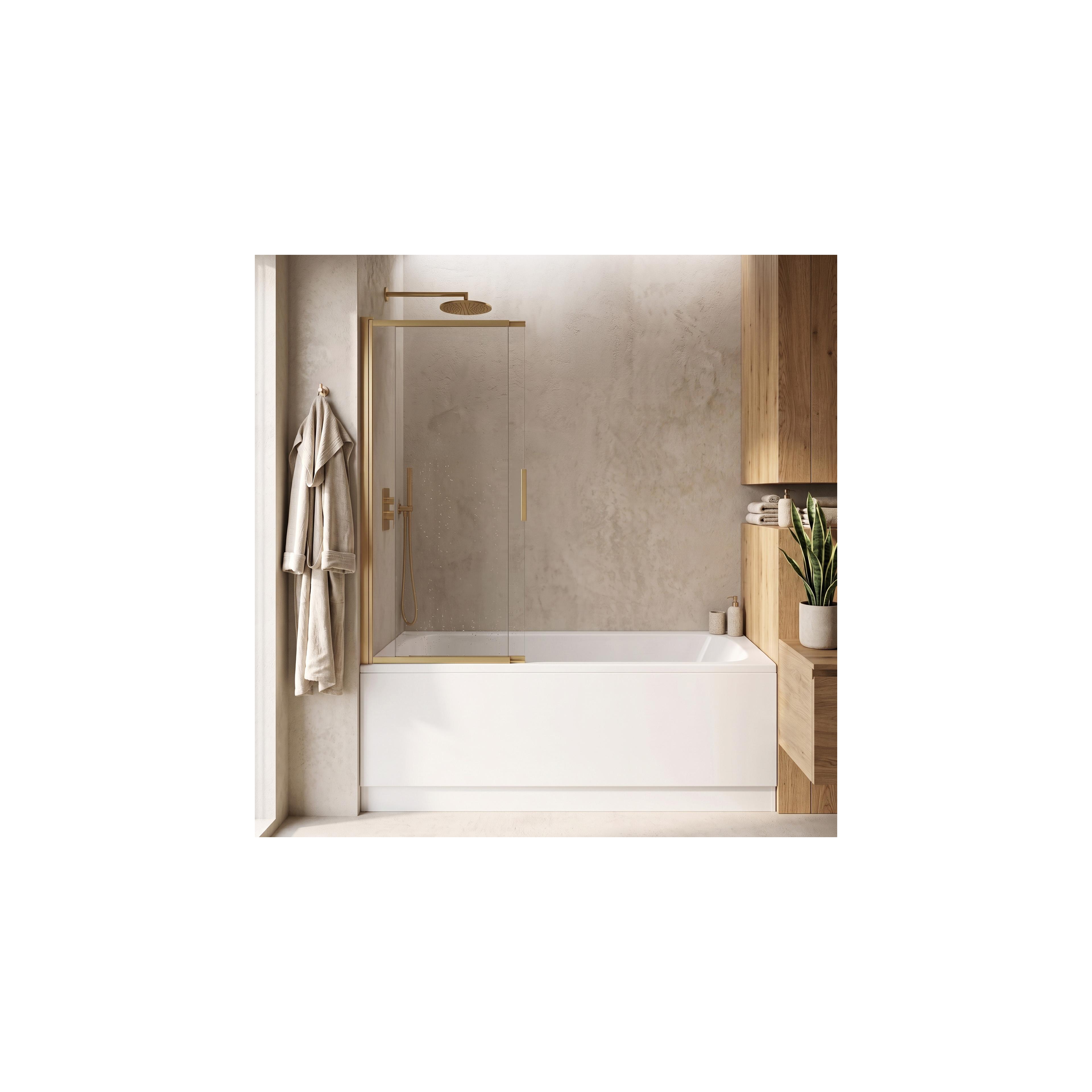 Badewannen-Duschwand Schiebetür REA Dario Brush Gold 80