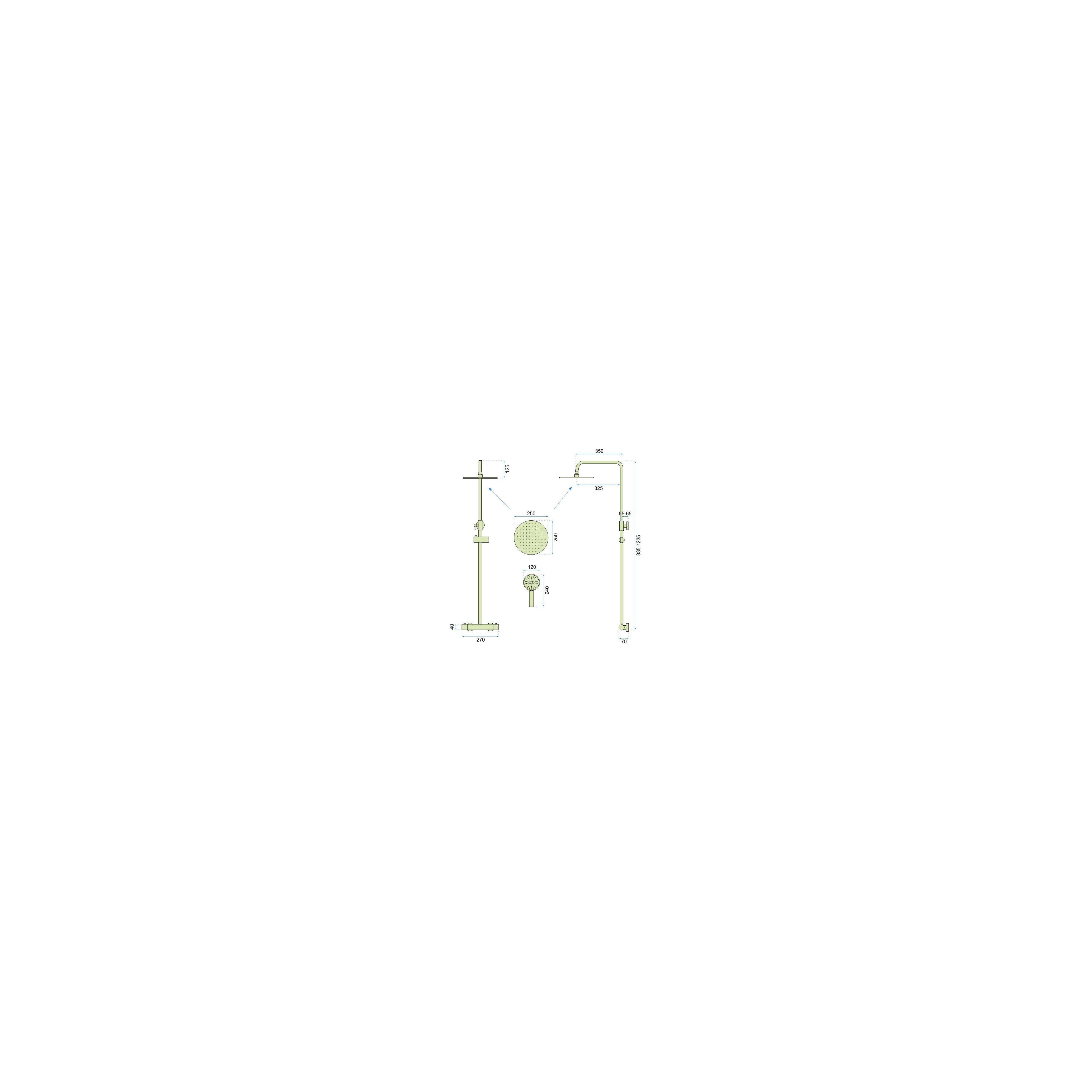 Set doccia con termostato REA VINCENT NICKEL BRUSH INOX