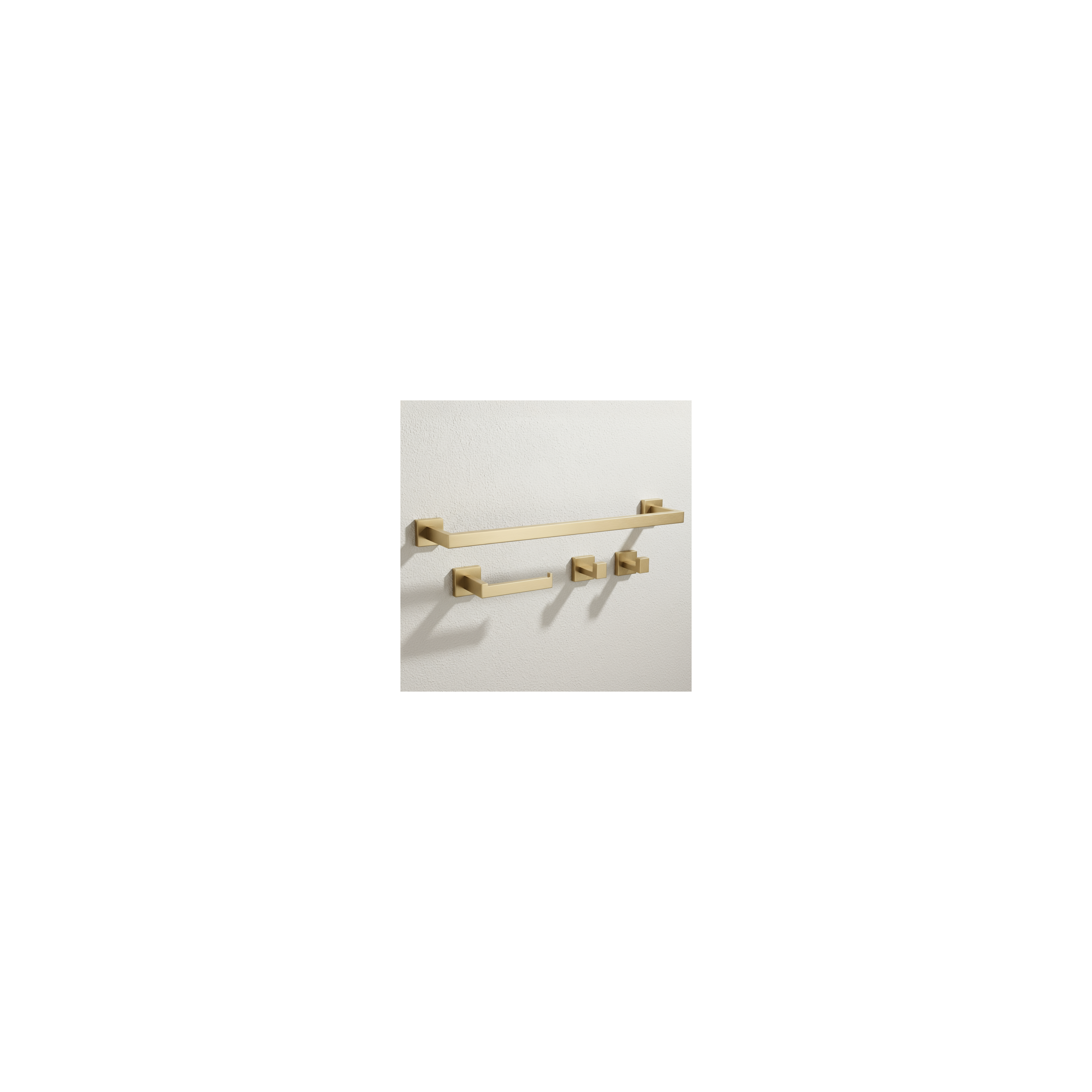 Badezimmer-Accessoire-Set Rio Brush Gold 4-teilig