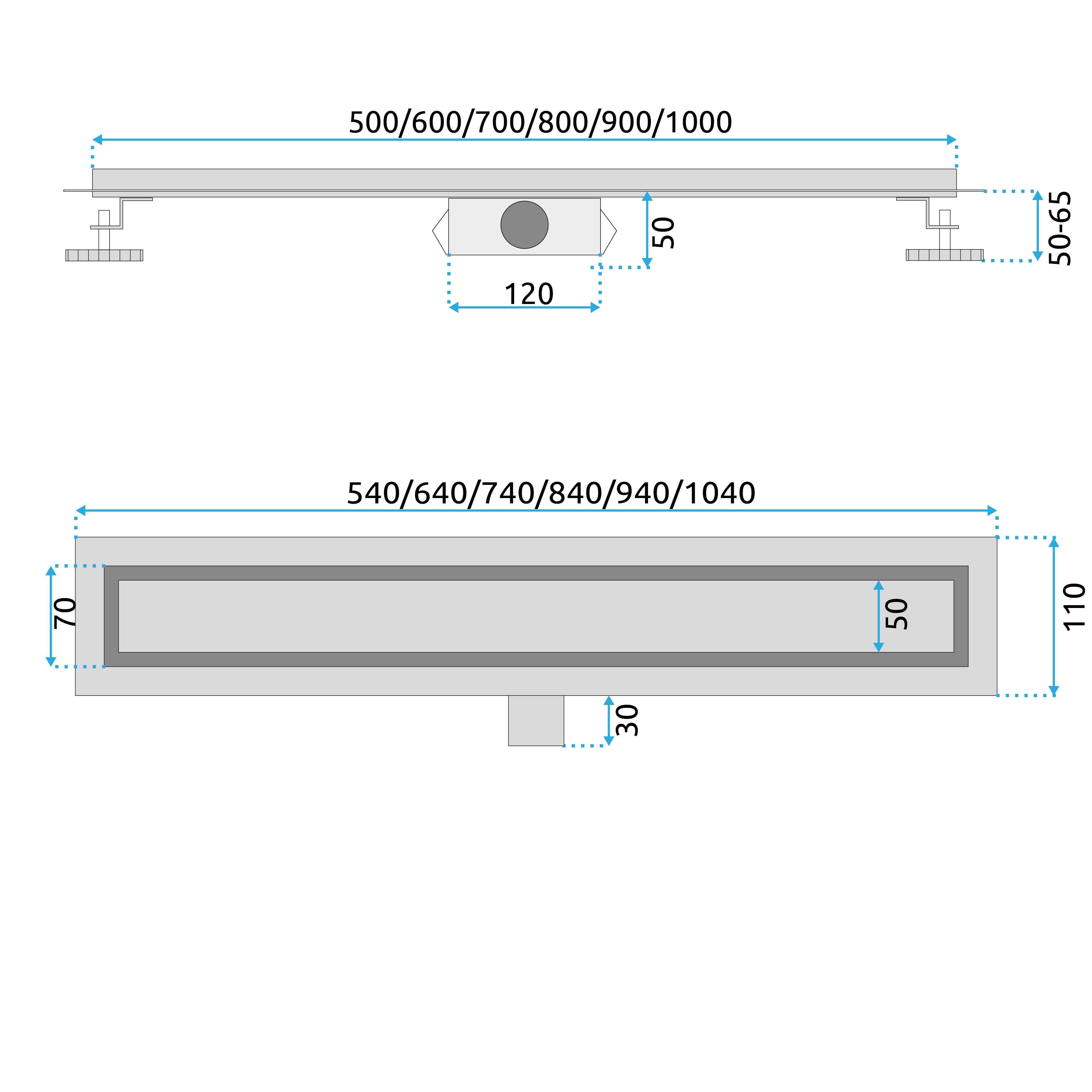 Linijinis nutekėjimas REA BRUSH NICKEL 60