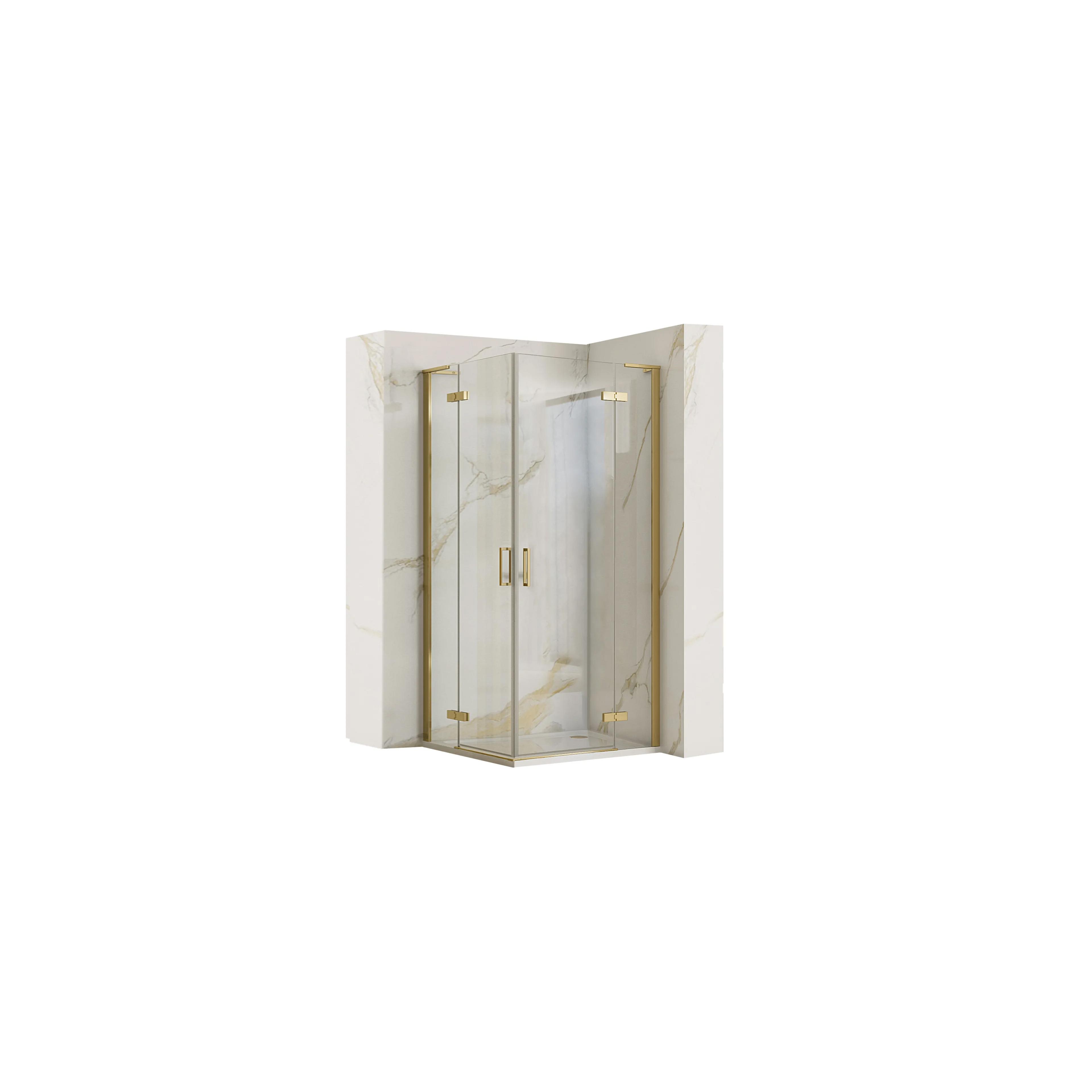 Cabina doccia REA Hugo 80x90 Gold Brush