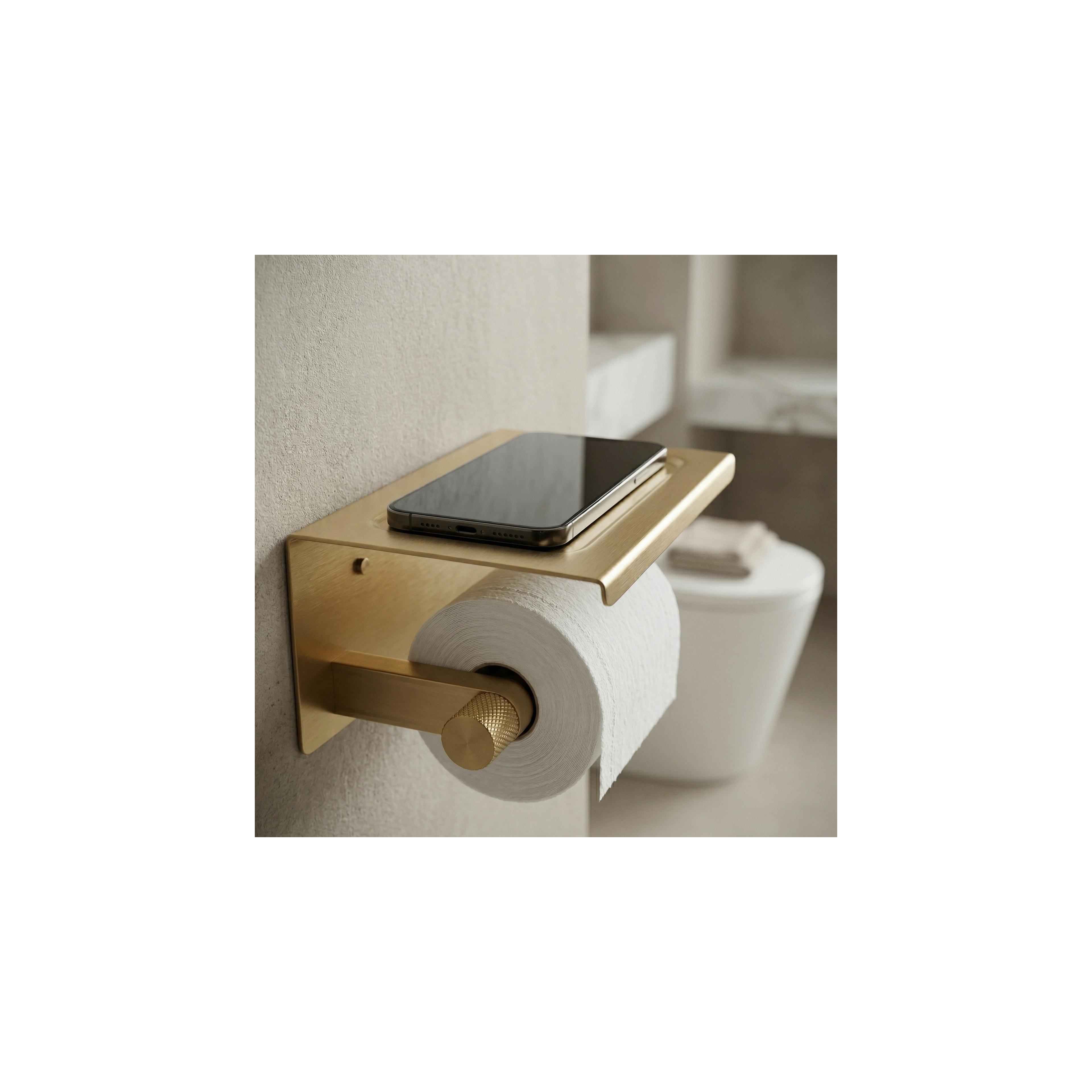 Toilettenpapierhalter mit Ablage 39105A ORI Brush Gold
