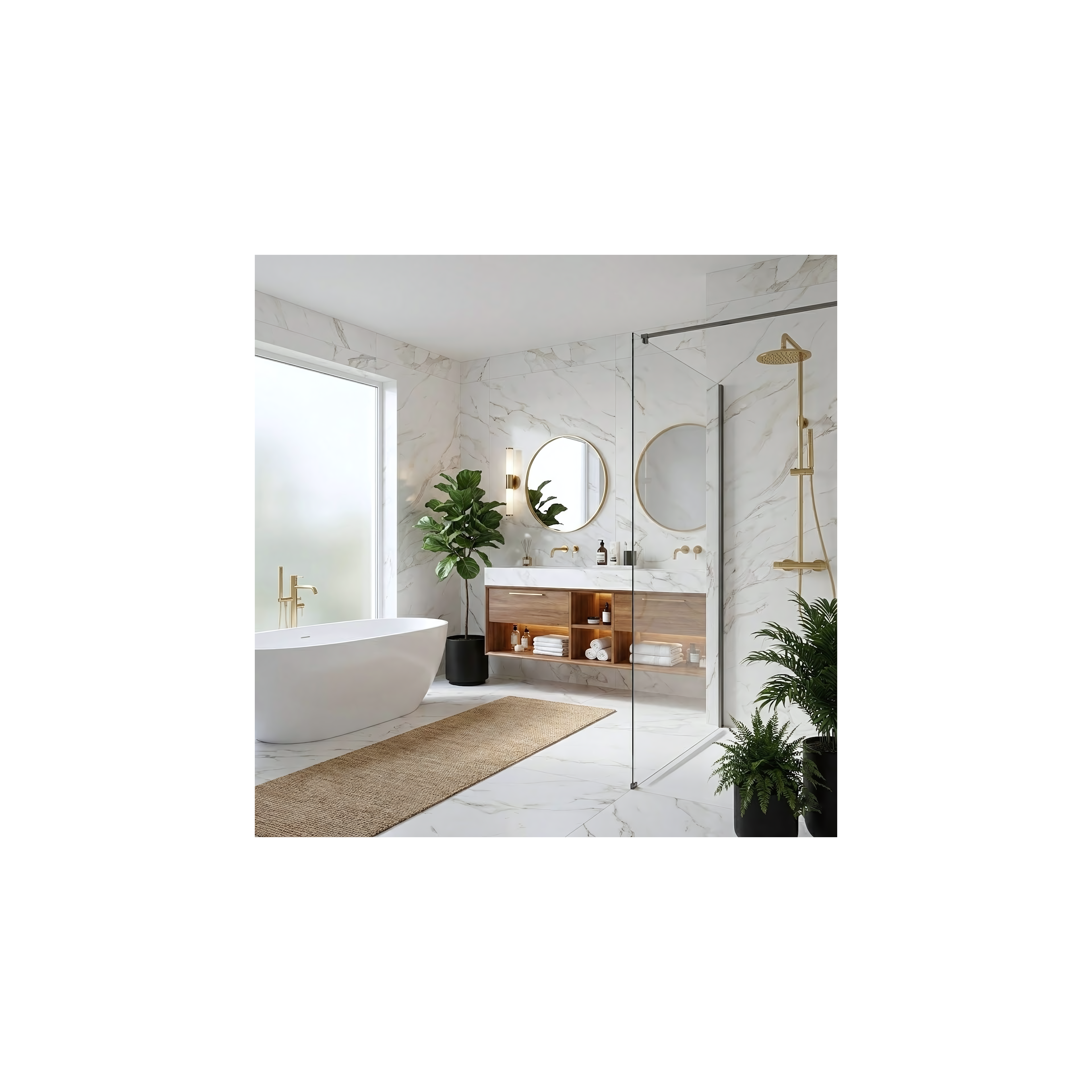 Duschwand Rea Flexi Transparent / Titan 140