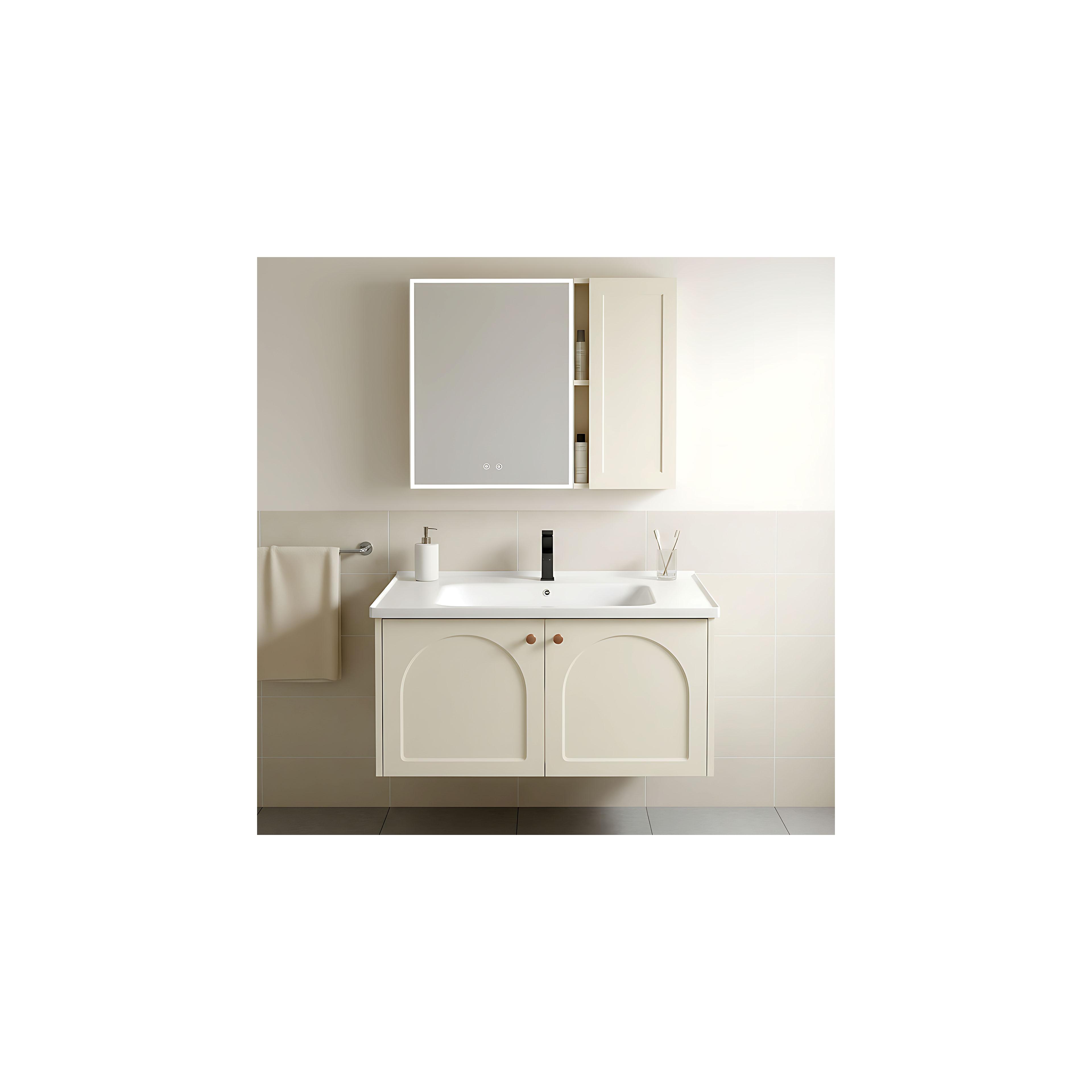Комплект мебели за баня с мивка Denver 80cm Creme