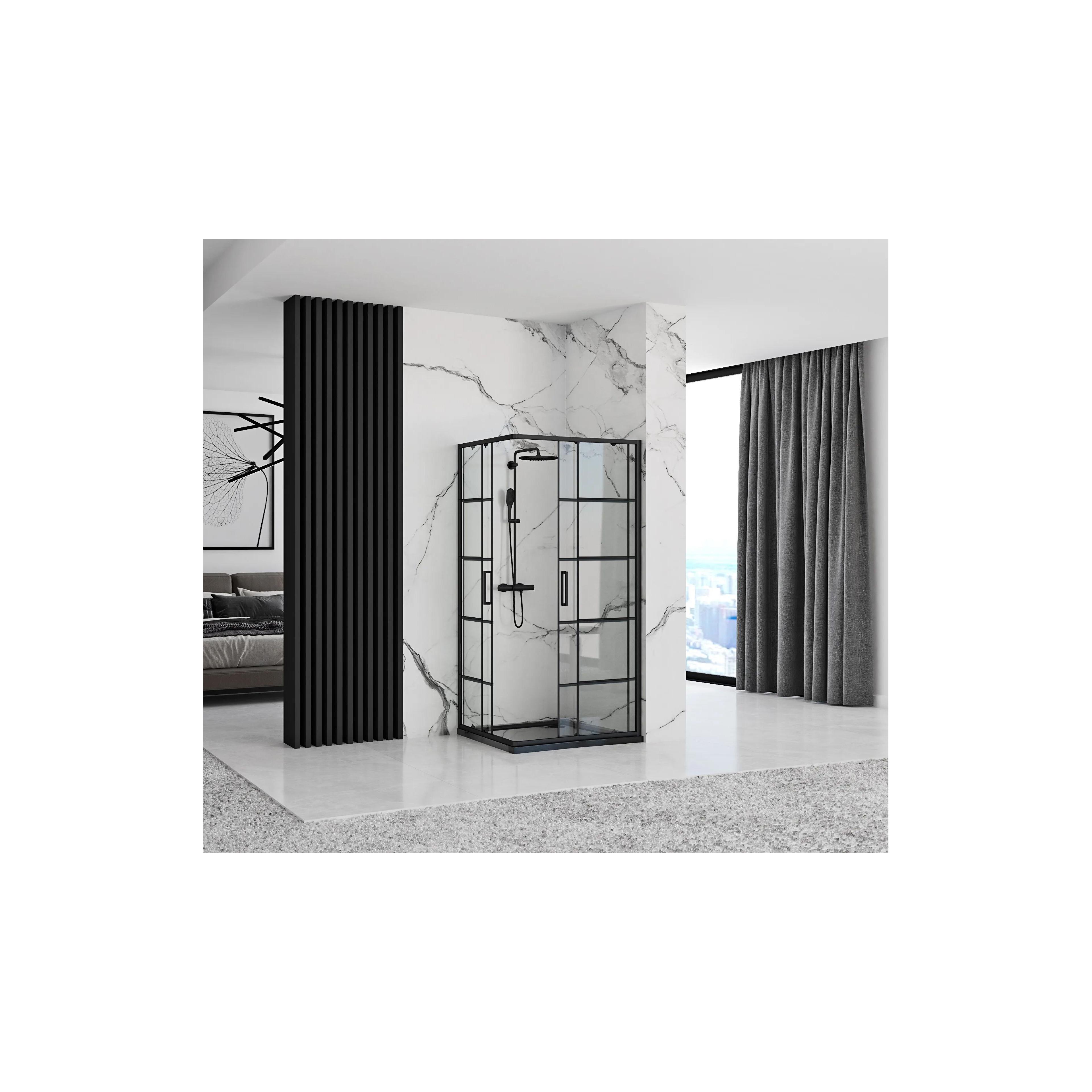 Duschkabine Rea Concept Black 80x100